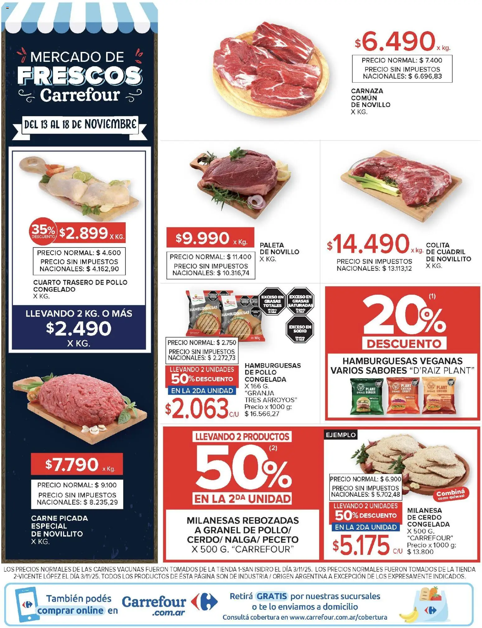 Carrefour ofertas │ válido desde el 13.11.2025 | Página: 15 | Productos: Pollo, Milanesa, Paleta, Cerdo
