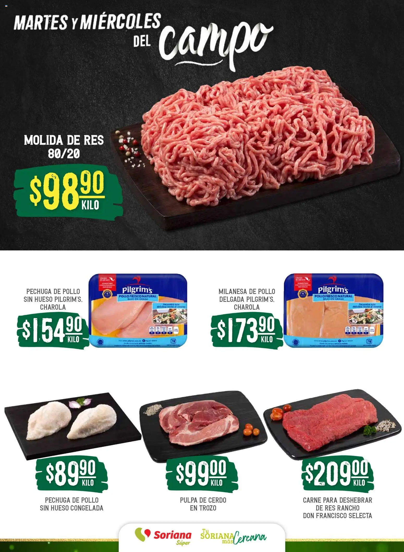 Nuevas ofertas de Soriana válidas en toda la República Mexicana desde el 02.12.2025. ¡Encuentra las mejores ofertas en Soriana - Martes y Miércoles del Campo Súper: Saltillo y Torreón! | Página: 4 | Productos: Pollo, Milanesa, Cerdo, Res