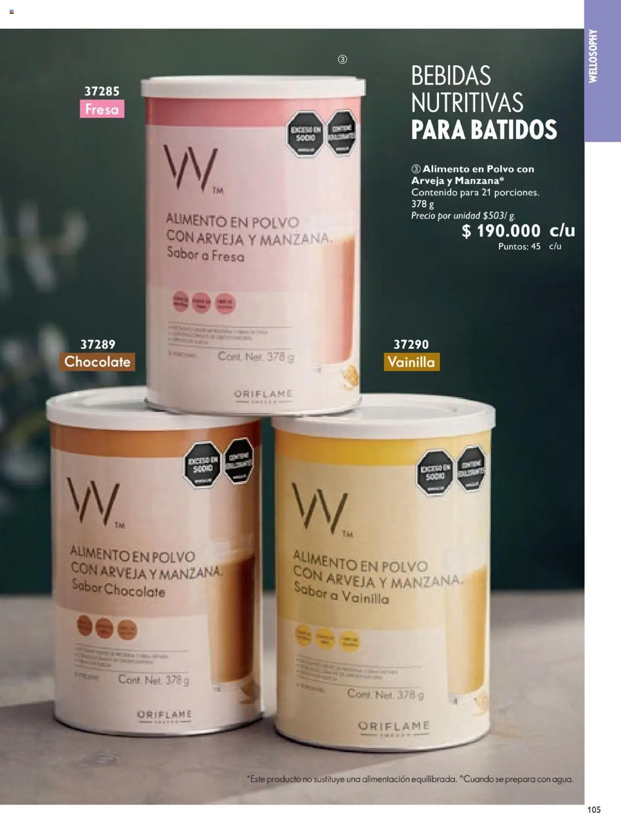 Oriflame revista - valida desde el 12.07.2025 | Página: 105 | Productos: Fresa, Manzana, Polvo, Chocolate