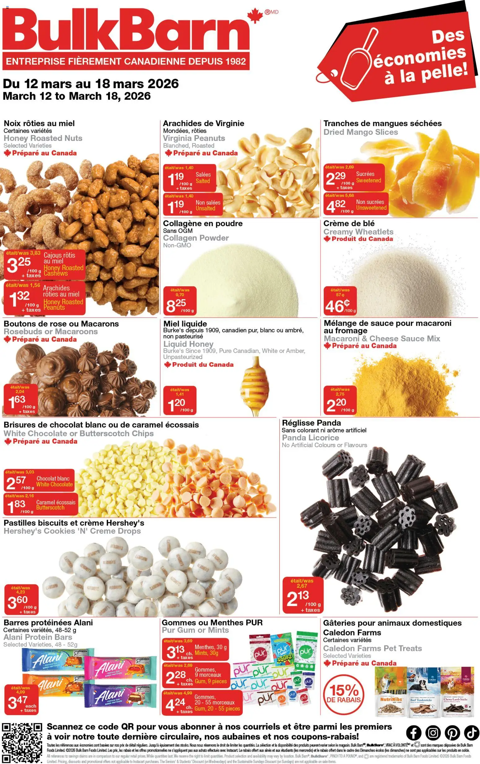Bulk Barn flyer valid from 12.03.2026 | Page: 1 | Products: Beef, Cookies, Powder, Chocolate