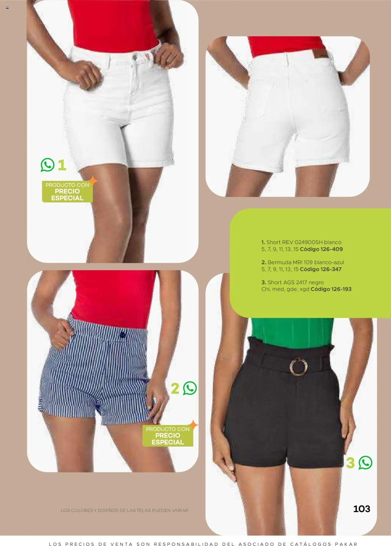 Nuevas ofertas de SC Pakar válidas en toda la República Mexicana desde el 31.01.2025. ¡Encuentra las mejores ofertas en SC Pakar catálogo Ropa! | Página: 103 | Productos: Short, Bermuda