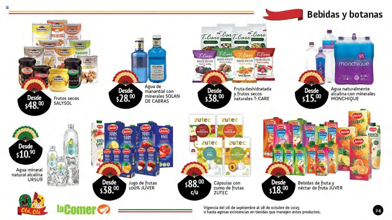 Nuevas ofertas de La Comer válidas en toda la República Mexicana desde el 26.09.2025. ¡Encuentra las mejores ofertas en La Comer folleto Olá, Olé! | Página: 24 | Productos: Tomate, Manzana, Agua, Jugo