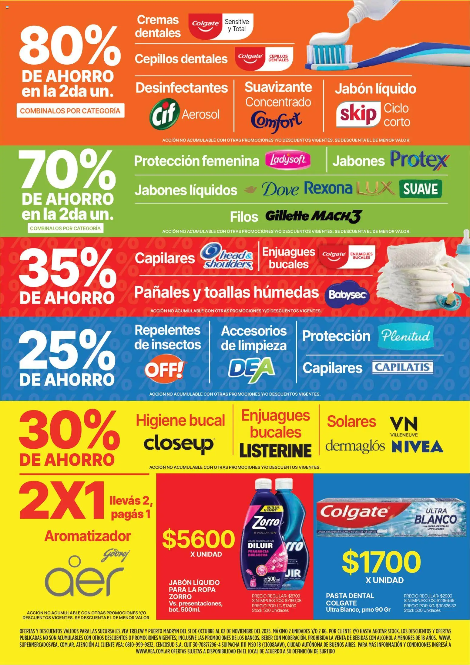 Vea - Ofertas fin de semana Chubut │ válido desde el 31.10.2025 | Página: 8 | Productos: Jabón, Pasta dental, Ropa, Pasta