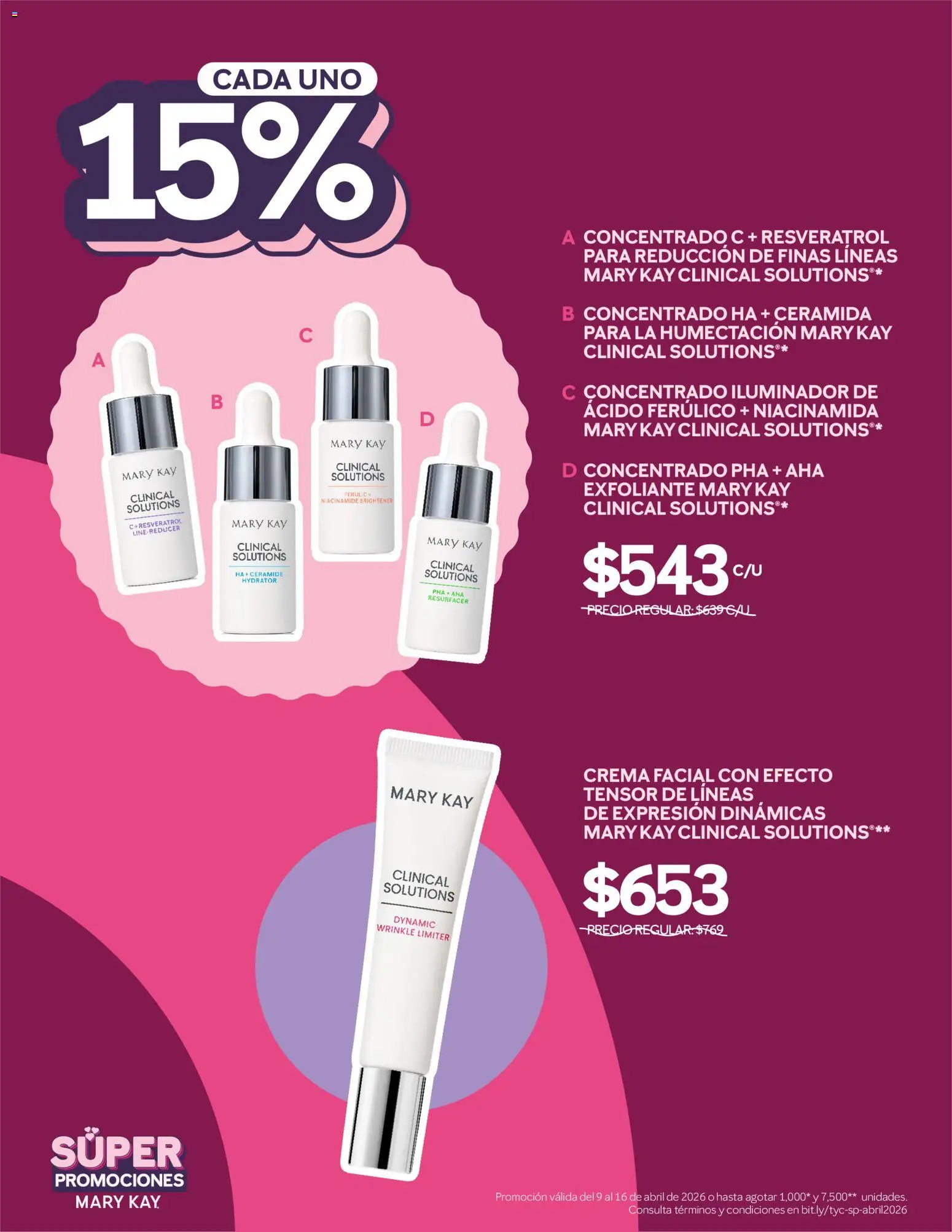 Nuevas ofertas de Mary Kay válidas en toda la República Mexicana desde el 09.04.2026. ¡Encuentra las mejores ofertas en Catálogo Mary Kay Súper Promociones 2026! | Página: 3 | Productos: Iluminador, Serum, Crema