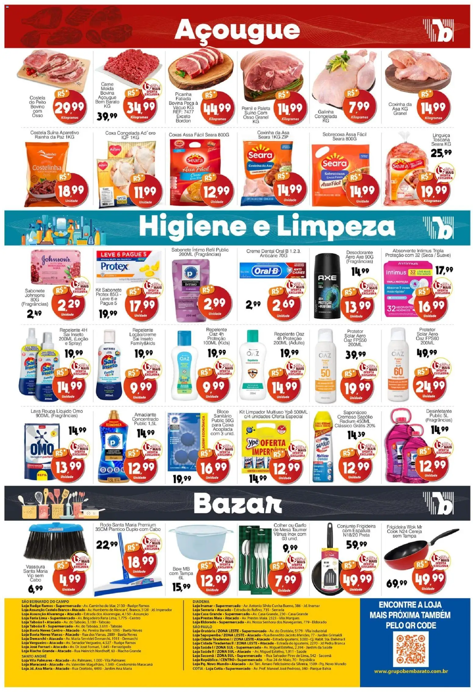 Supermercado Bem Barato Folheto - válido de 21.04.2026 | Página: 4 | Produtos: Linguiça, Mesa, Amaciante, Desinfetante