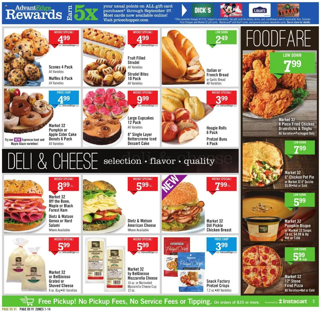 Price Chopper Weekly Ad - valid from 21.09.2025 | Page: 5 | Products: Cider, Cheese, Salami, Pumpkin