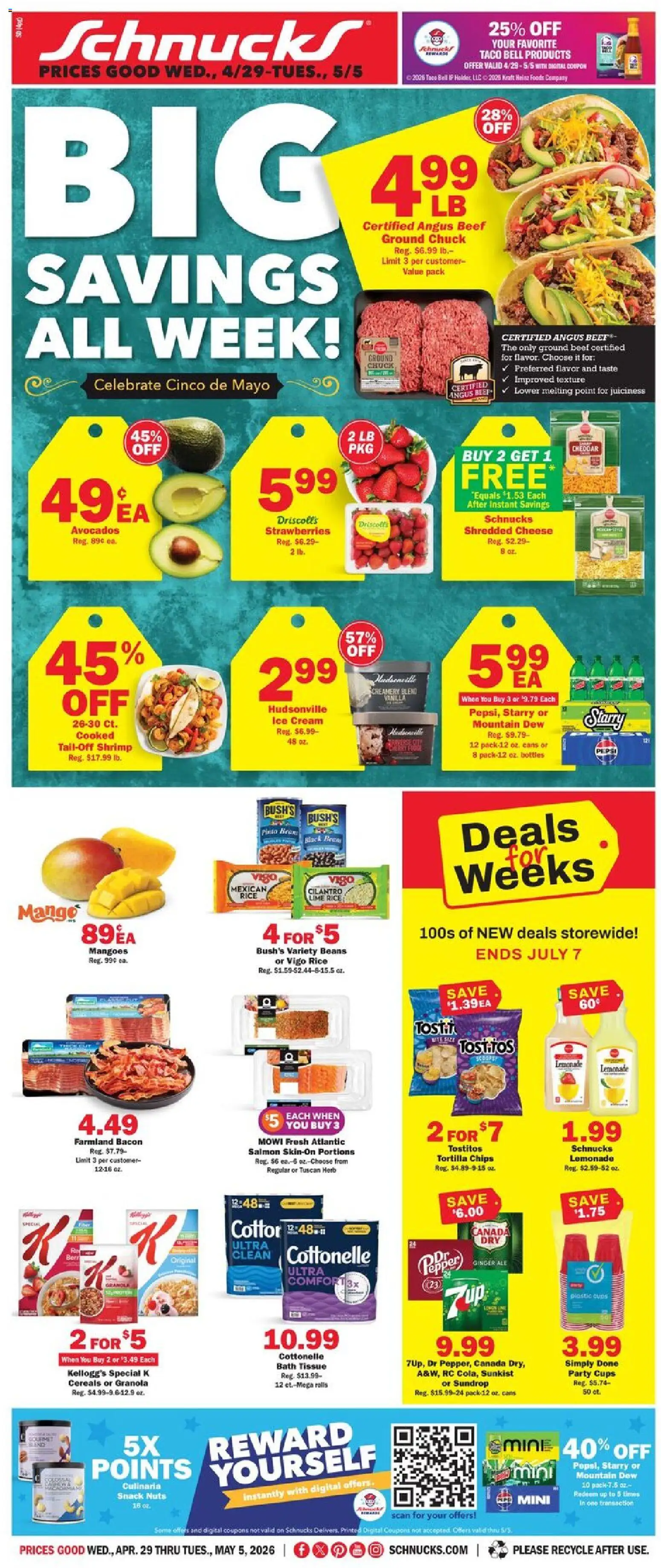 Schnucks Weekly Print Ad - IL - valid from 29.04.2026 | Page: 1 | Products: Ginger, Bath, Nuts, Pepper