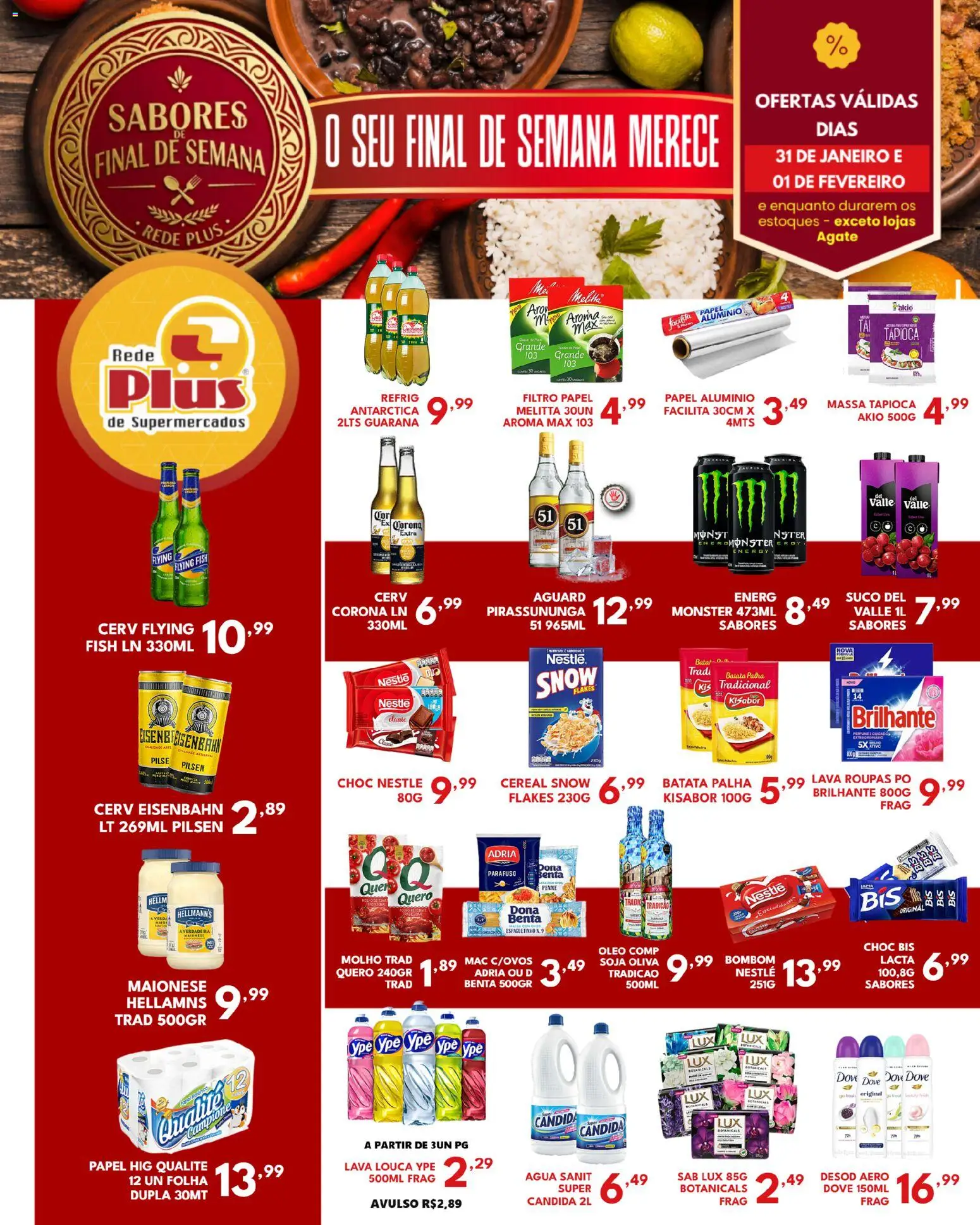 Rede Plus Supermercados Folheto - válido de 30.01.2026 | Página: 2 | Produtos: Tapioca, Eisenbahn, Roupas, Bombom