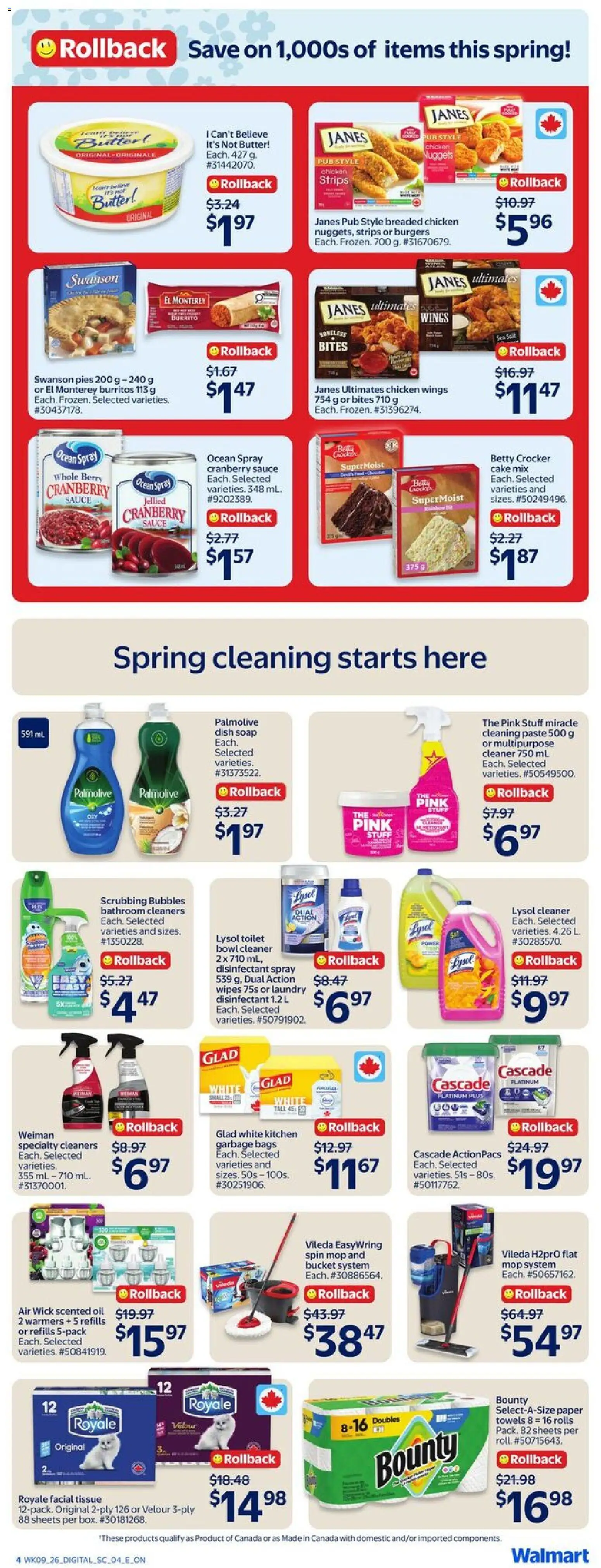 Walmart flyer valid from 26.03.2026 | Page: 14 | Products: Chicken wings, Soap, Oil, Chicken