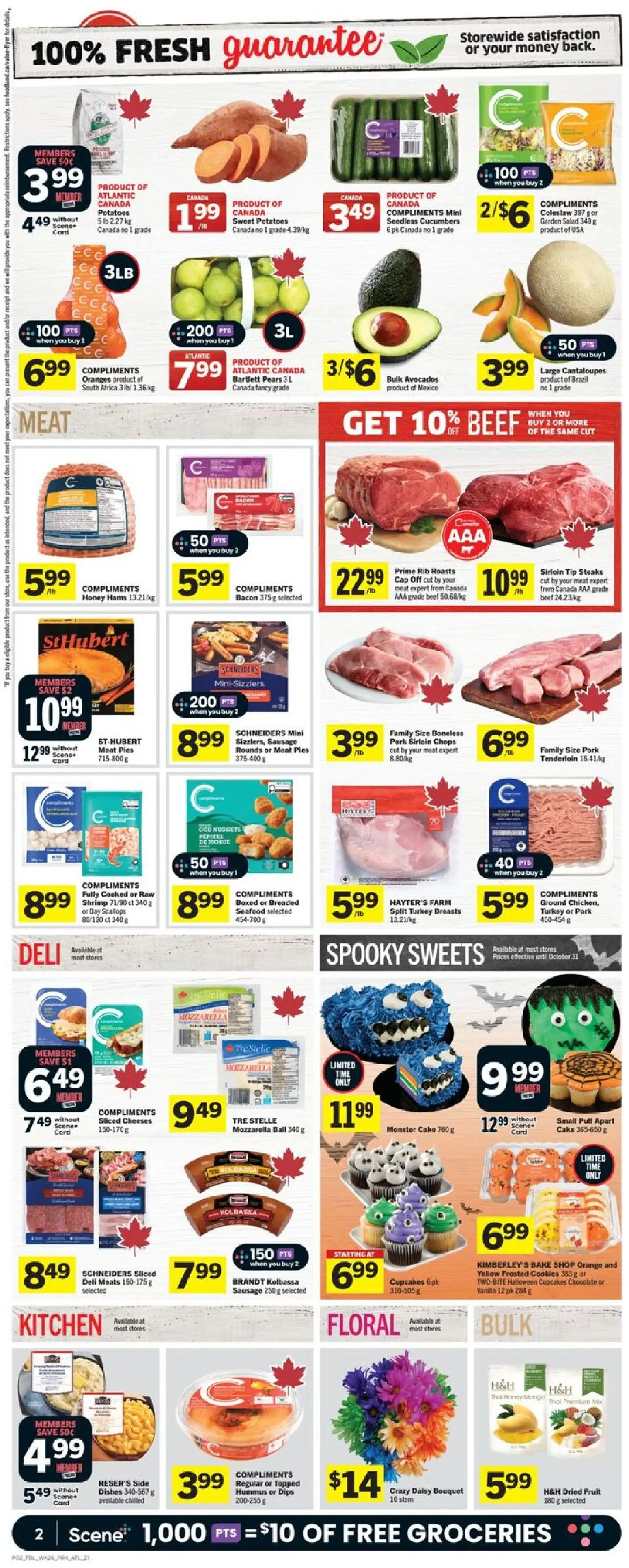Foodland flyer valid from 23.10.2025 | Page: 3 | Products: Cucumbers, Potatoes, Chocolate, Oranges
