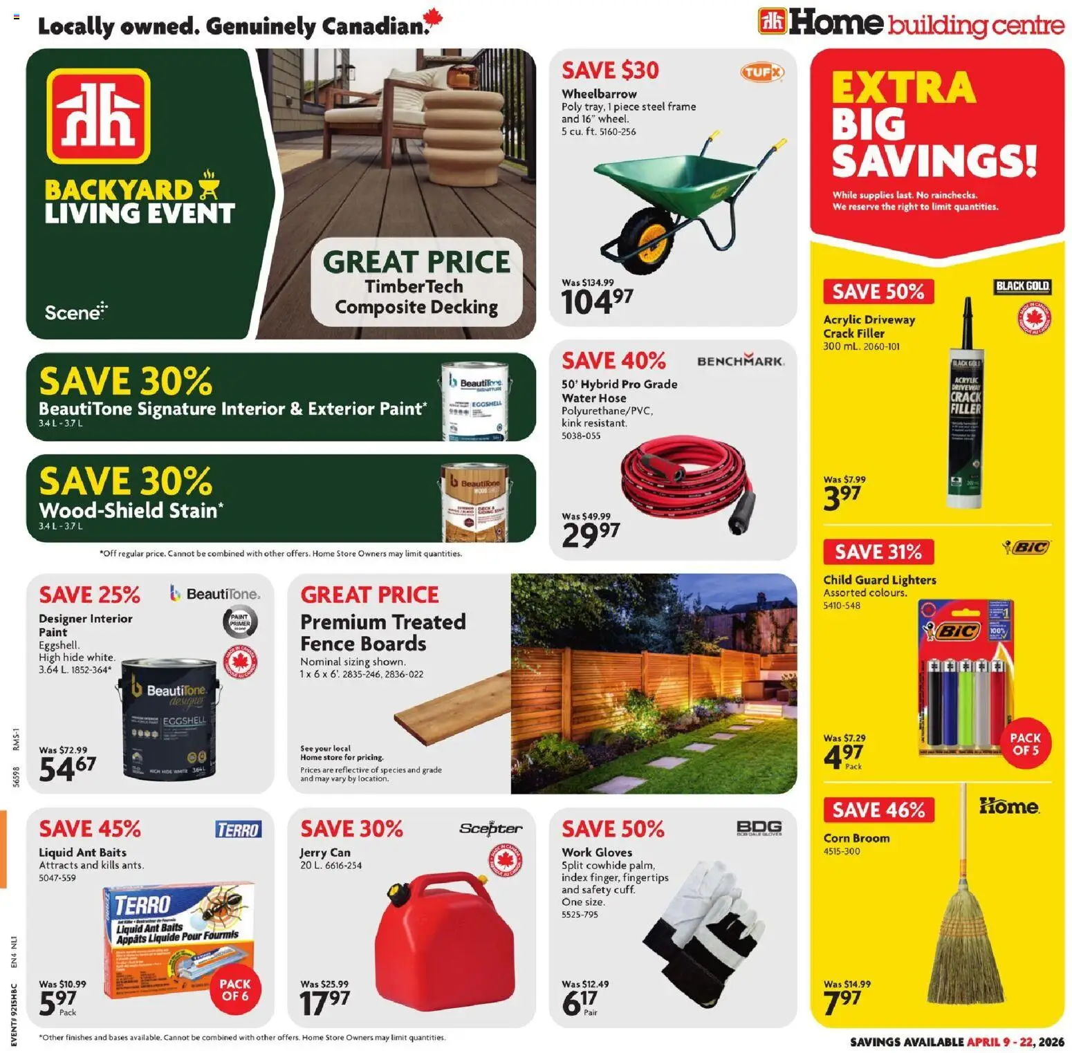 Home Hardware flyer valid from 09.04.2026 | Page: 1 | Products: Gloves