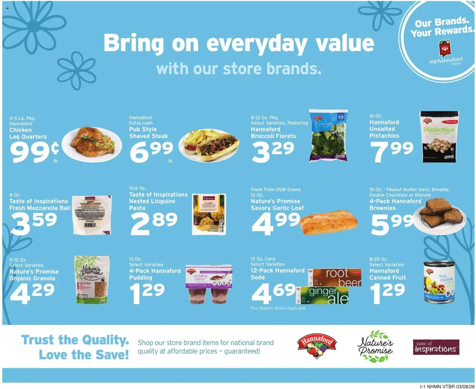 Hannaford Weekly Ad - valid from 08.03.2026 | Page: 9 | Products: Butter, Cheese, Beer, Garlic