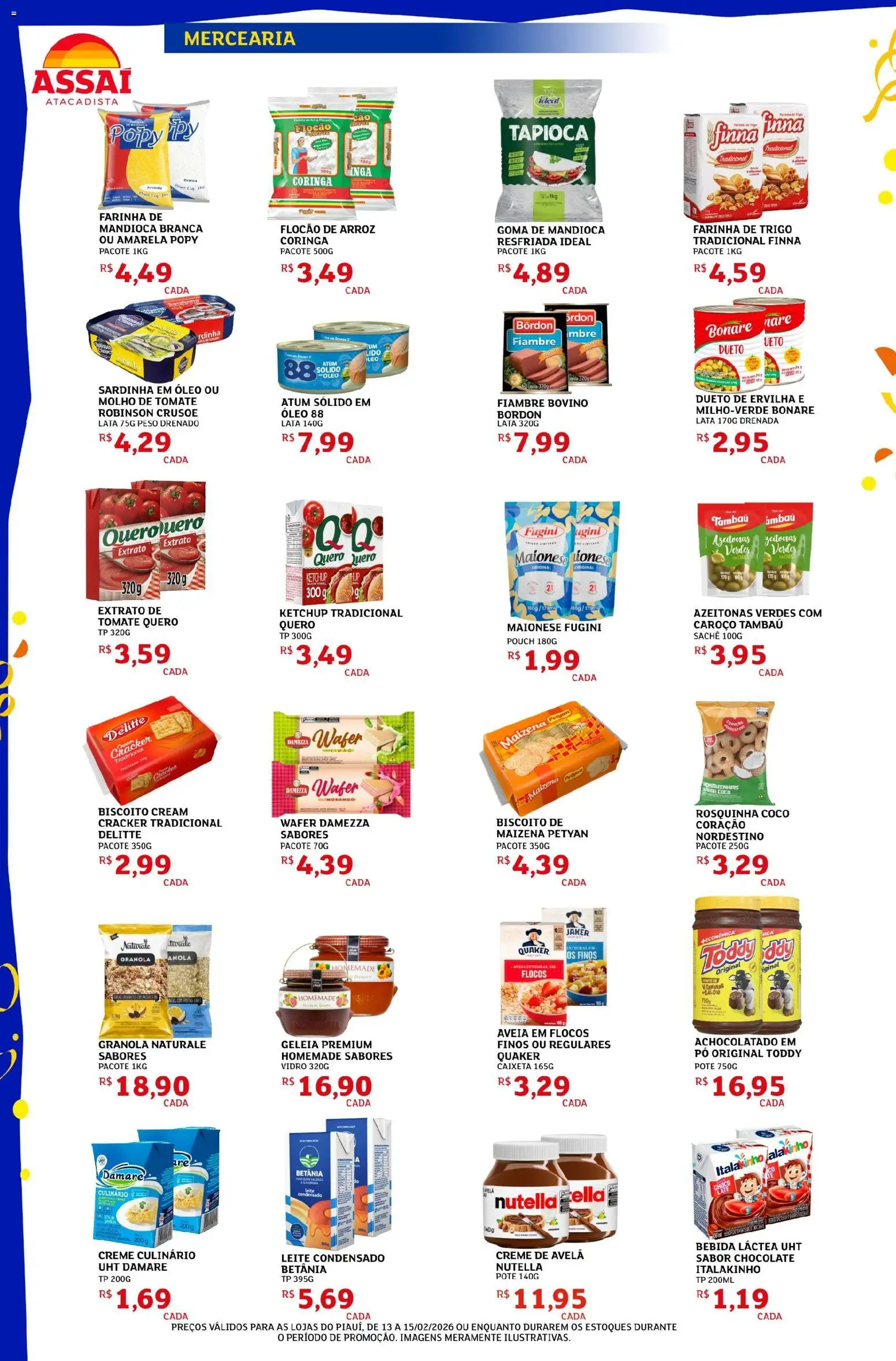 Assaí Atacadista Folheto - válido de 13.02.2026 | Página: 2 | Produtos: Molho de tomate, Tapioca, Granola, Avelã