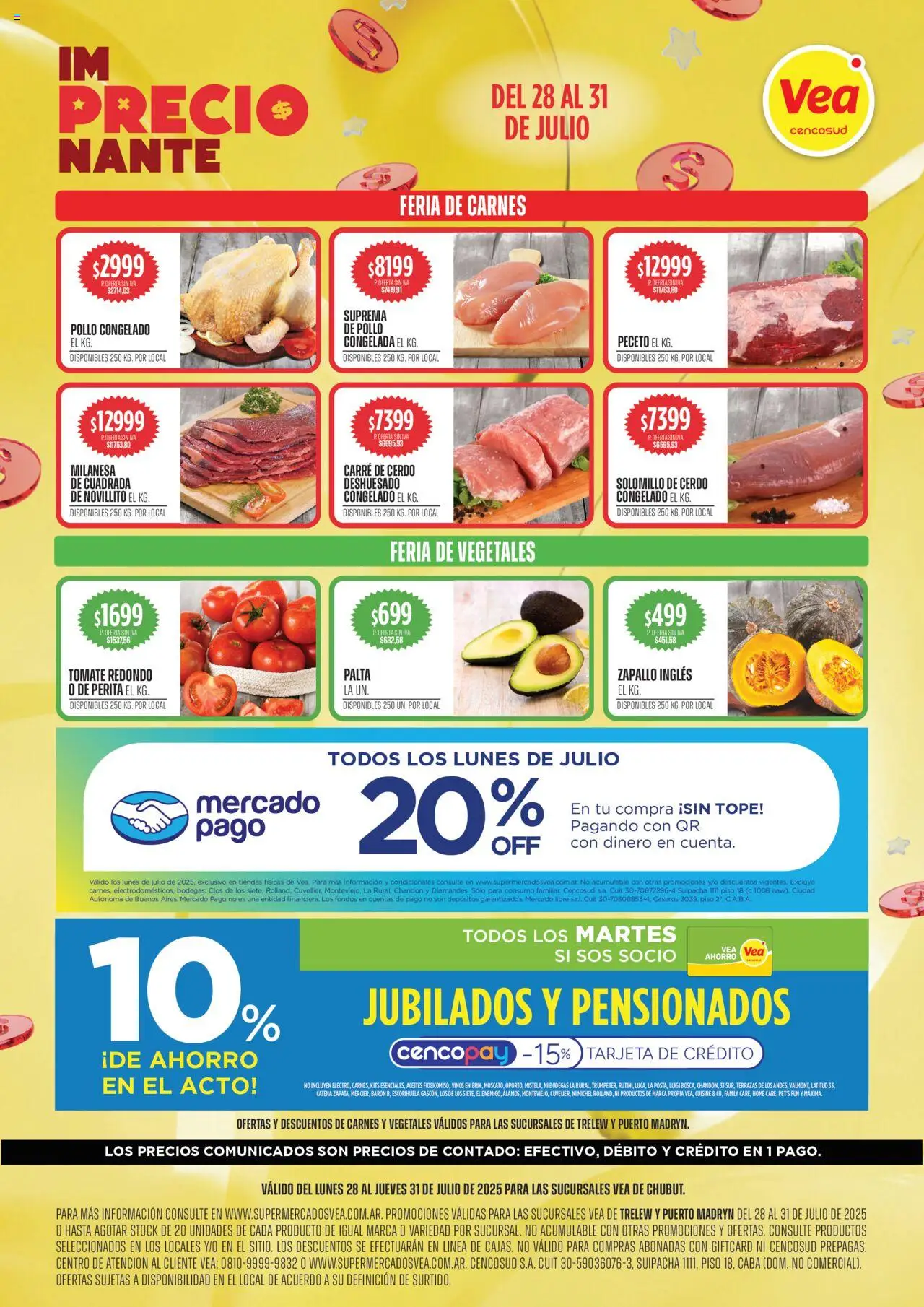 Vea ofertas - Chubut │ válido desde el 28.07.2025 | Página: 1 | Productos: Pollo, Milanesa, Tomate, Cerdo