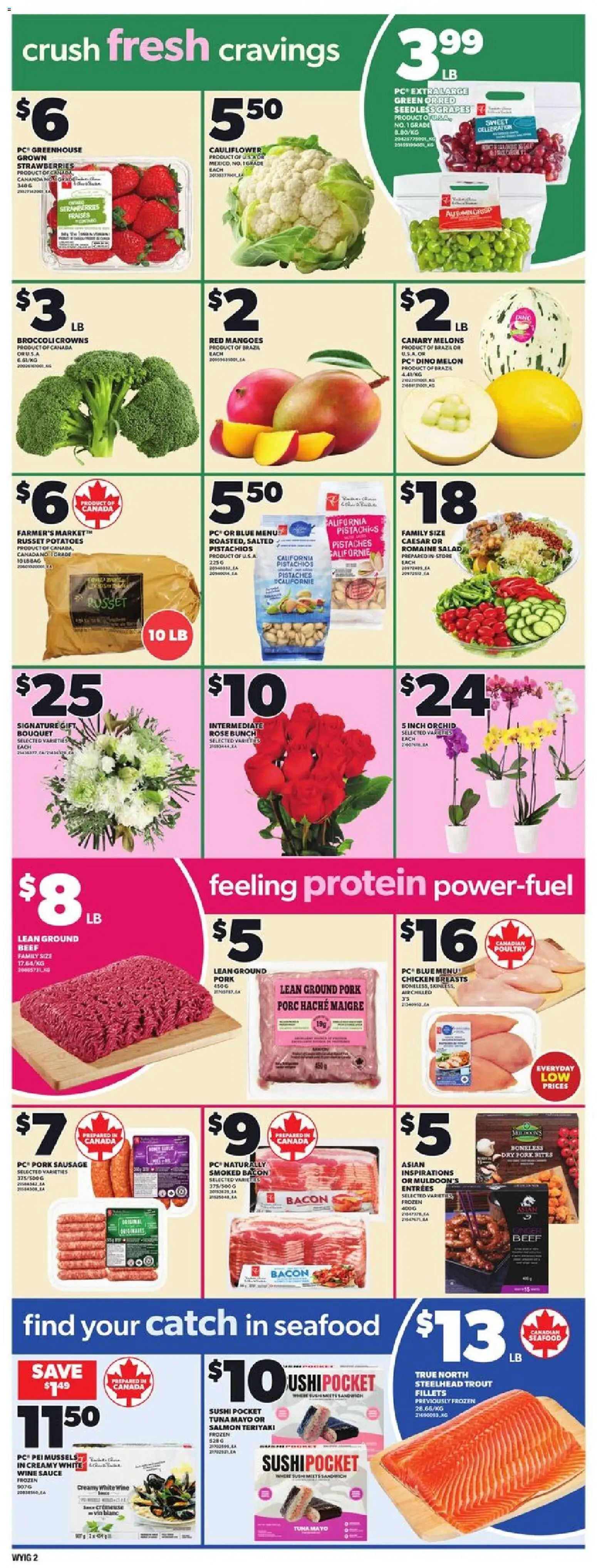 Loblaws flyer valid from 13.11.2025 | Page: 5 | Products: Strawberries, Chicken breasts, PC, Potatoes