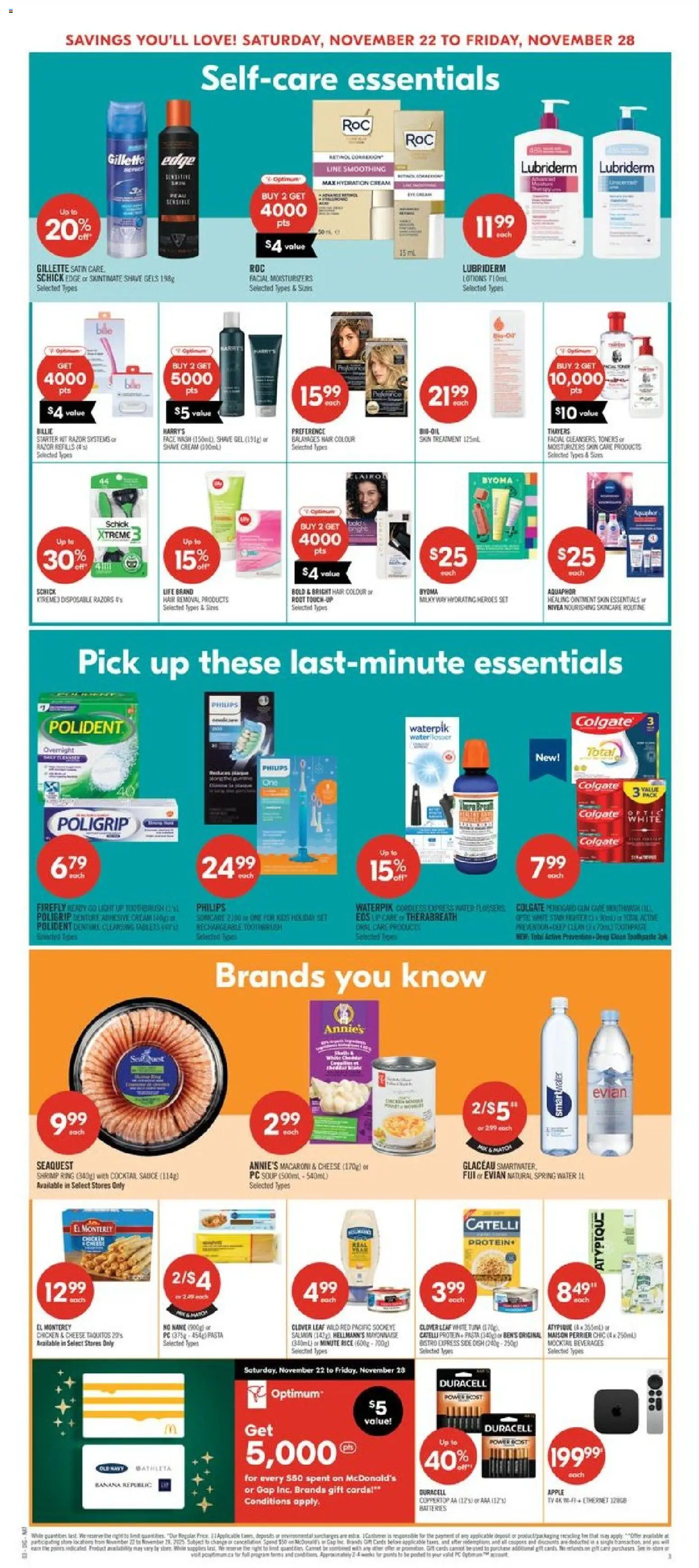 Shoppers flyer valid from 22.11.2025 | Page: 19 | Products: Pasta, PC, Face wash, Toothpaste