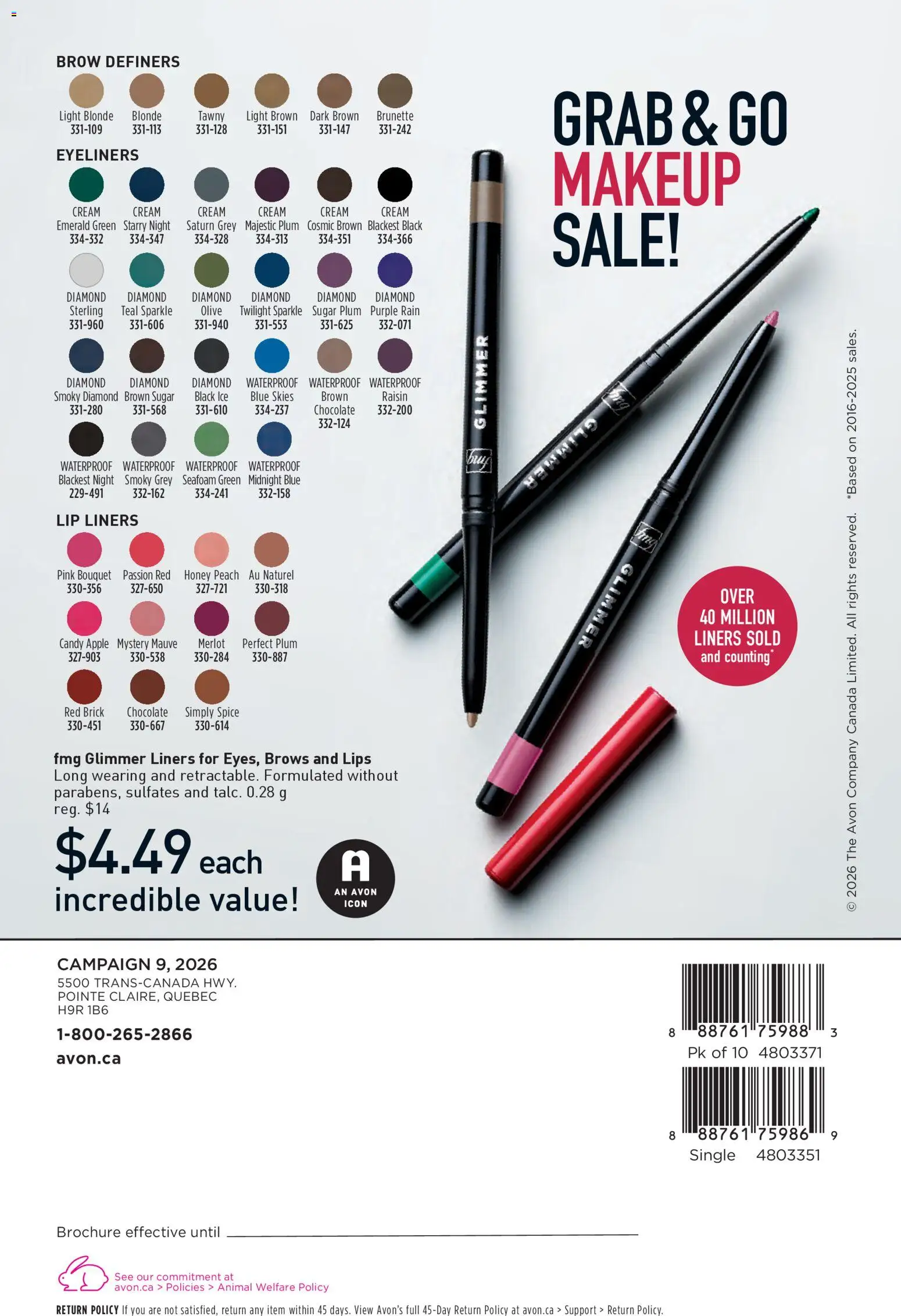 Avon flyer valid from 23.04.2026 | Page: 164 | Products: Cream, Eyeliner, Chocolate