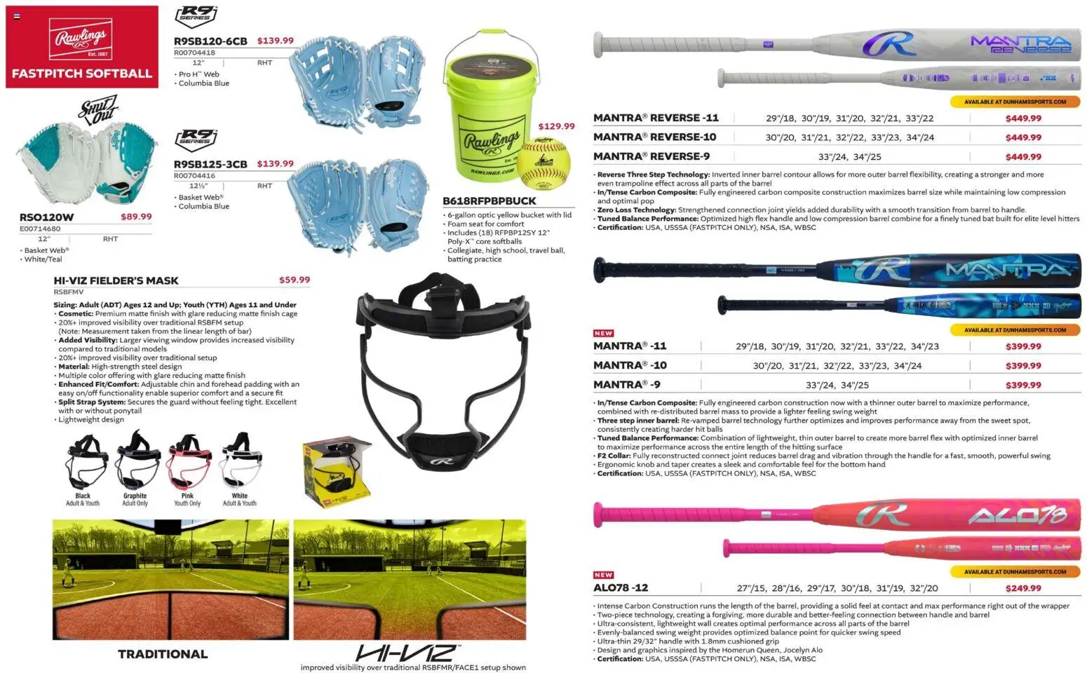 Dunham's Sports Rawlings & Easton Baseball & Softball Guide - valid from 12.02.2026 | Page: 9 | Products: Basket, Mask, Lighter, Weight
