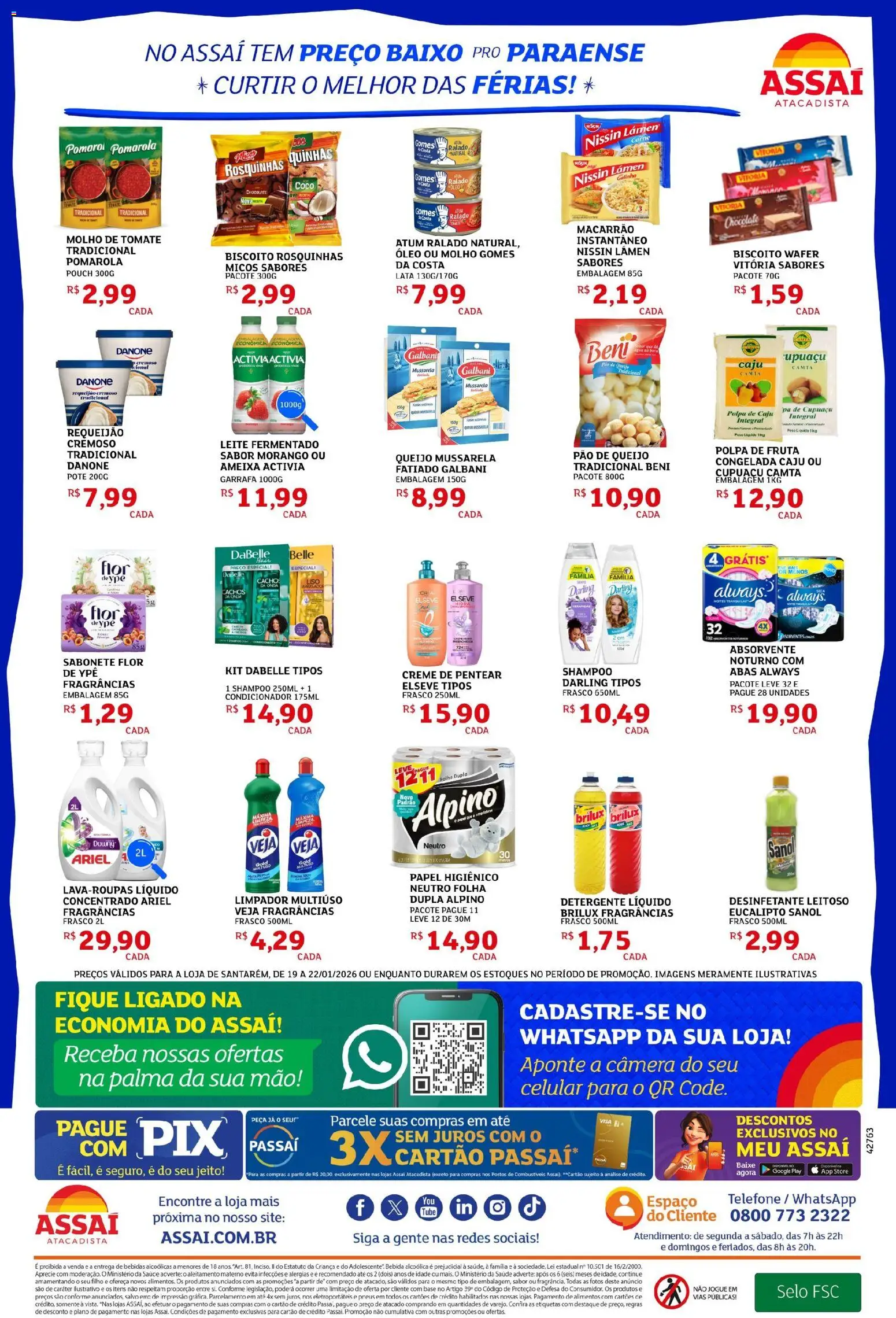 Assaí Atacadista Folheto - válido de 19.01.2026 | Página: 2 | Produtos: Celular, Pão, Creme, Bebida