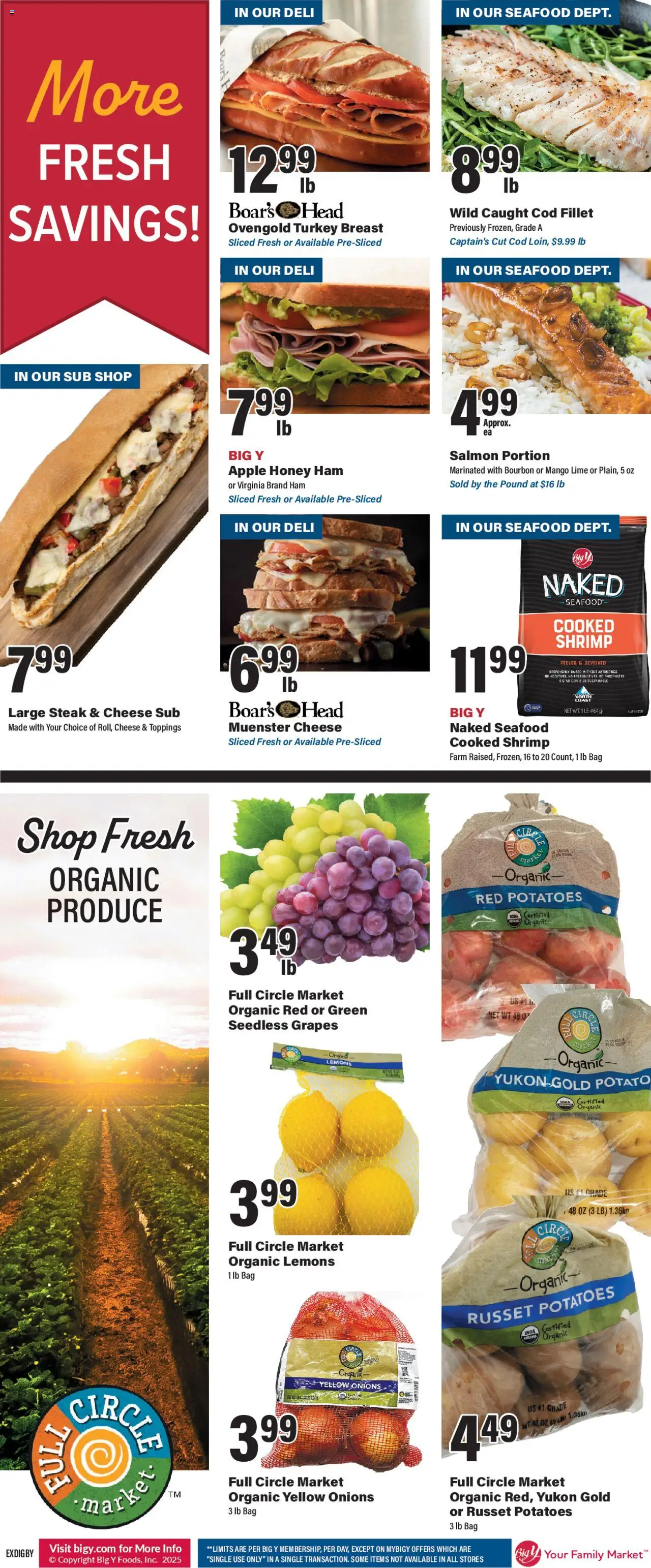 Big Y Weekly Ad - valid from 09.10.2025 | Page: 3 | Products: Bourbon, Mango, Grapes, Bag