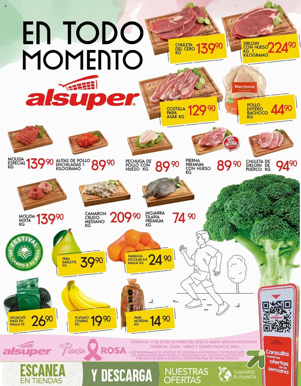 Nuevas ofertas de Alsuper válidas en toda la República Mexicana desde el 17.10.2025. ¡Encuentra las mejores ofertas en Alsuper folleto Laguna! | Página: 1 | Productos: Pollo, Plátano, Aguacate, Malla