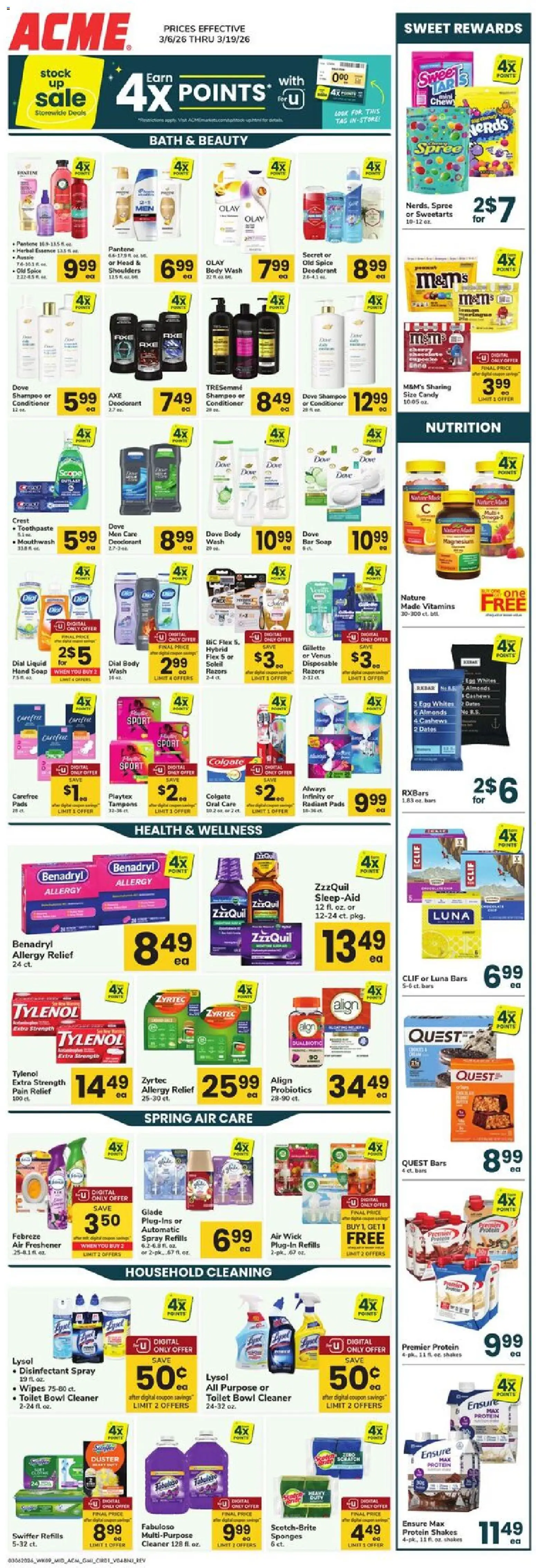 Acme Markets - valid from 06.03.2026 | Page: 1 | Products: Bath, Shampoo, Pads, Bar Soap
