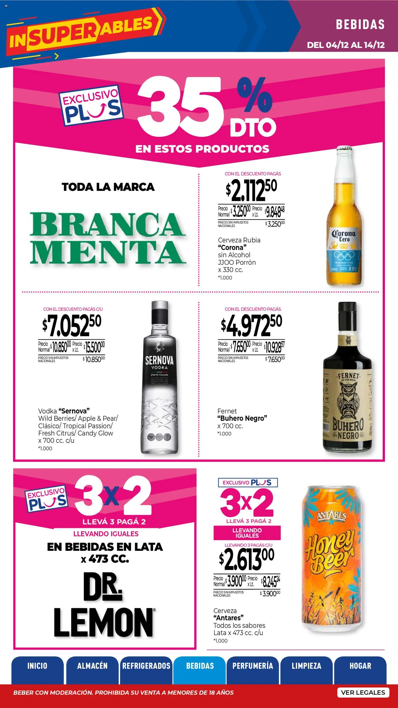 La Anonima - catalogos-masivos - insuperables-49-25-z5 │ válido desde el 04.12.2025 | Página: 23 | Productos: Vodka, Fernet, Cerveza