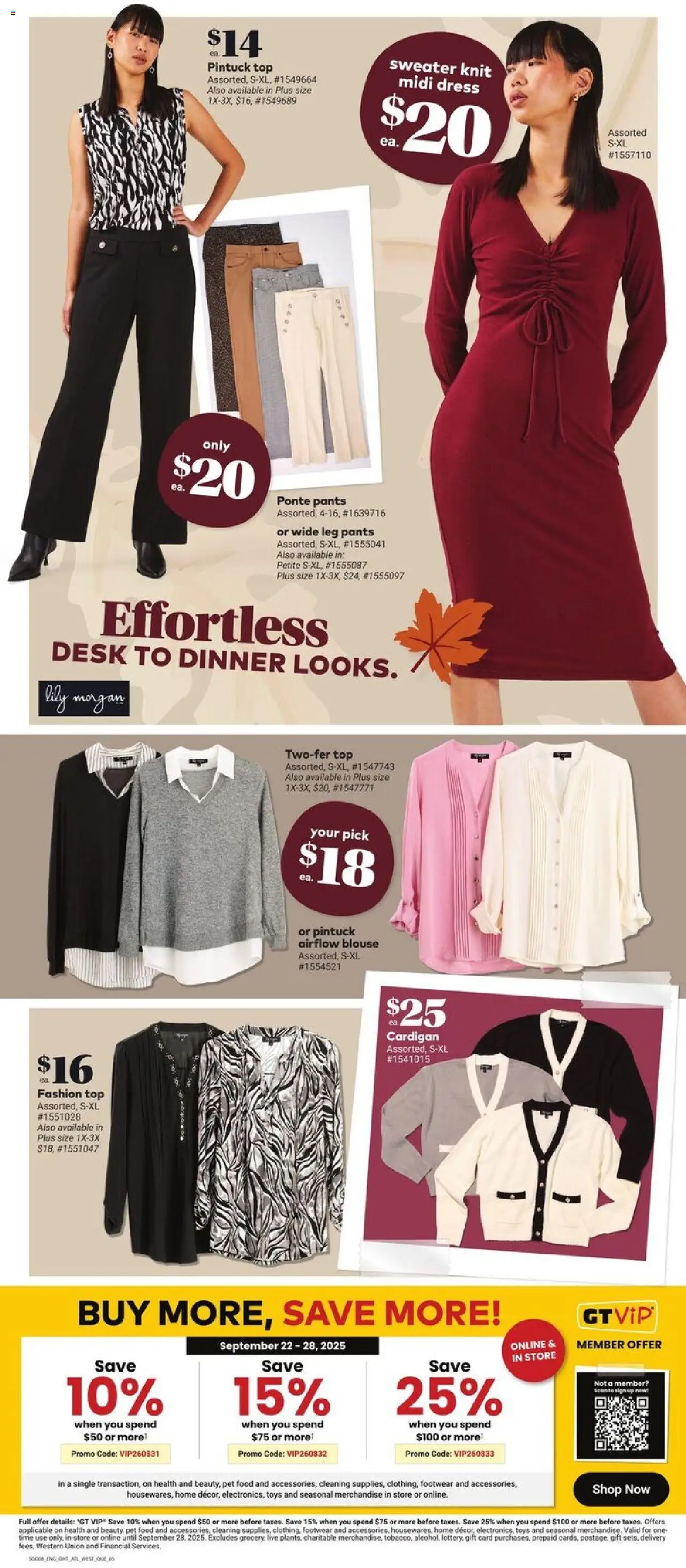 Giant Tiger flyer valid from 24.09.2025 | Page: 7 | Products: Cardigan, Dress, Blouse, Pants