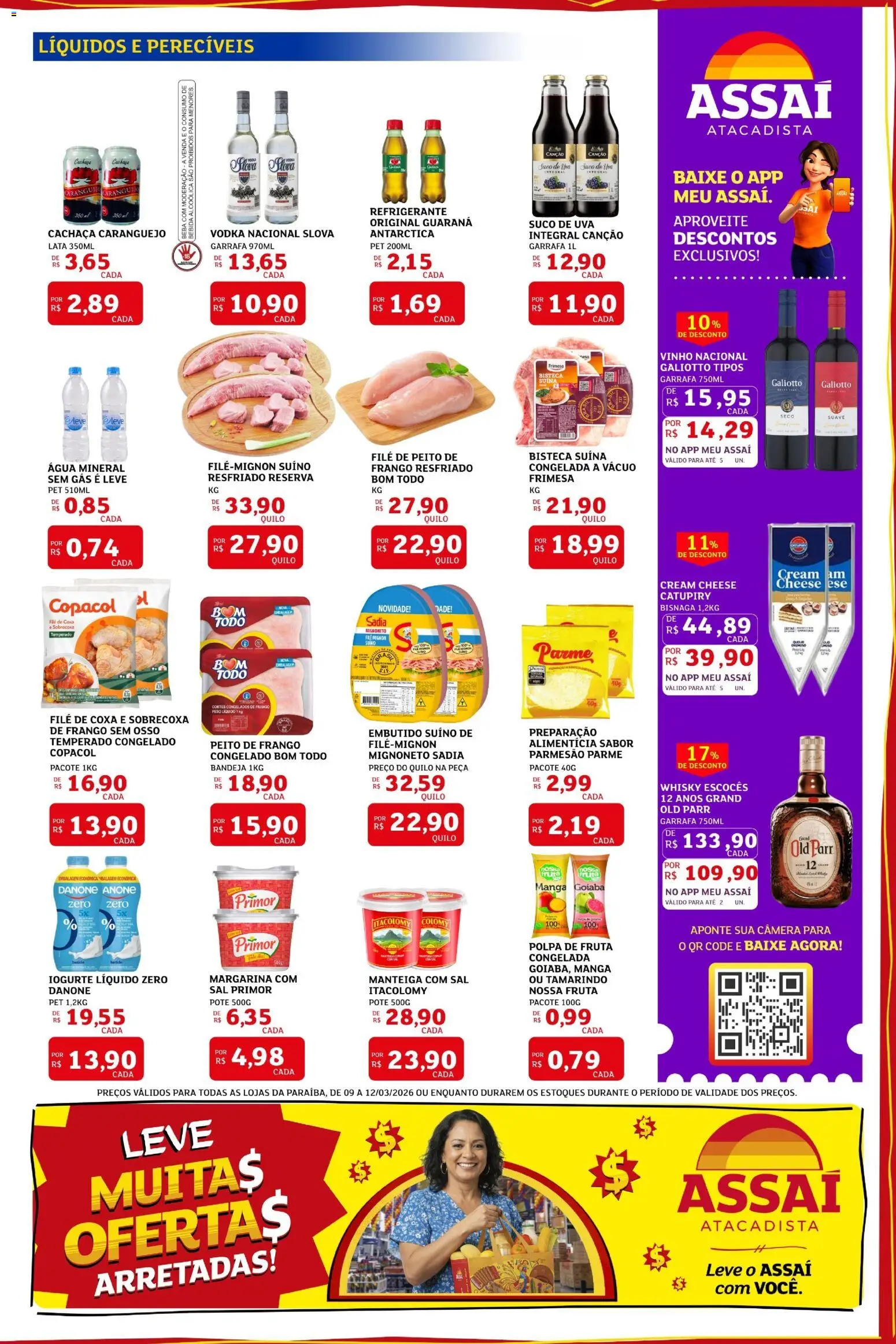 Assaí Atacadista Folheto - válido de 09.03.2026 | Página: 3 | Produtos: Guaraná, Parmesão, Bebida, Margarina