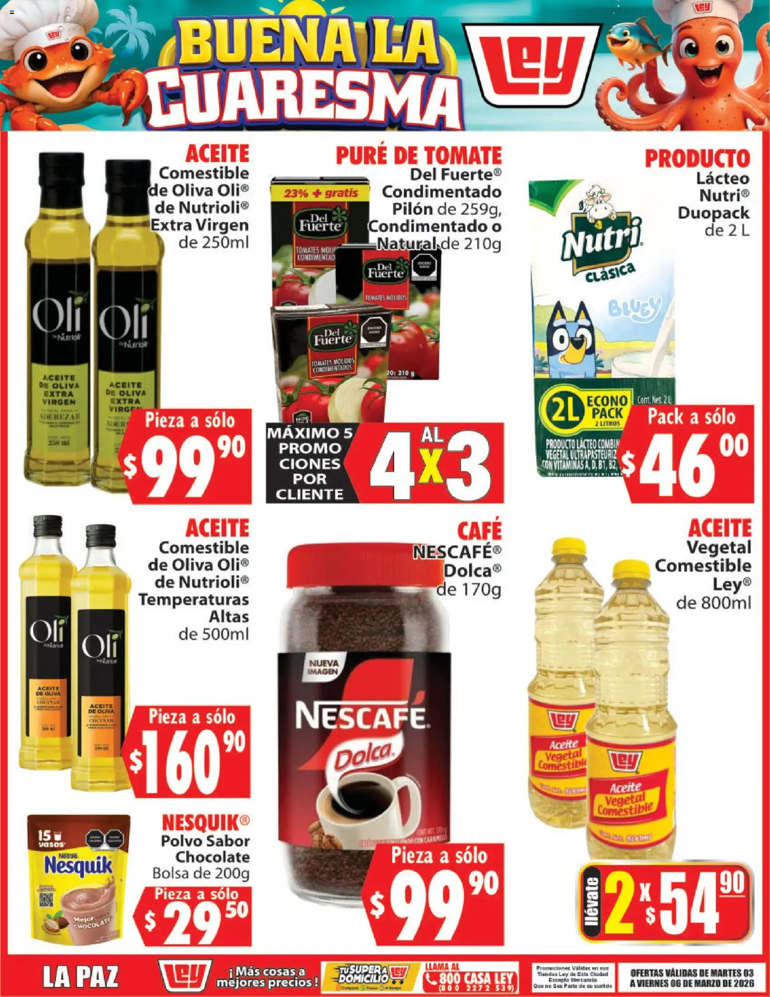 Nuevas ofertas de Casa Ley válidas en toda la República Mexicana desde el 03.03.2026. ¡Encuentra las mejores ofertas en Casa Ley folleto Buena la Cuaresma! | Página: 1 | Productos: Bolsa, Tomate, Chocolate, Polvo