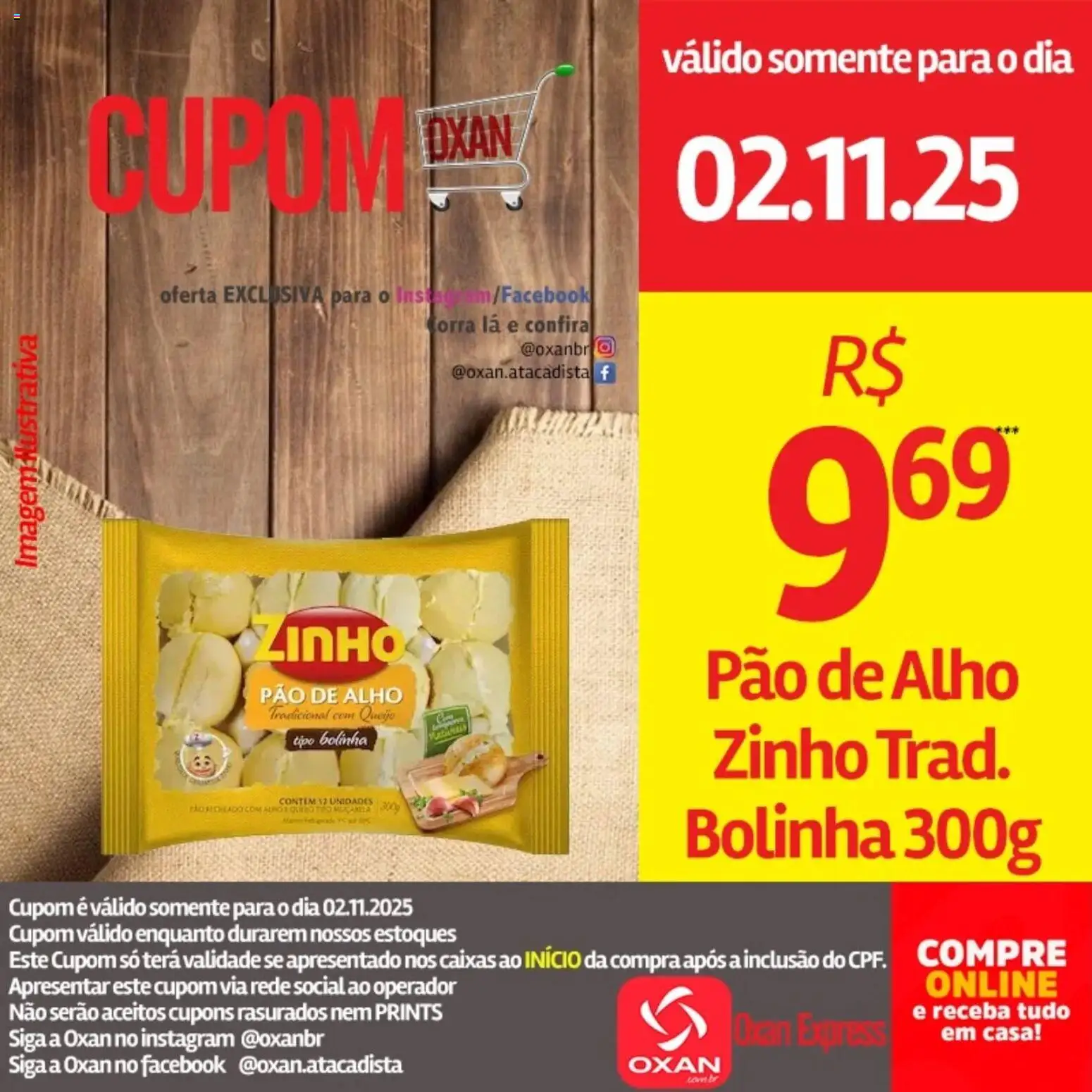 Oxan Atacadista Folheto - válido de 02.11.2025 | Página: 2 | Produtos: Alho, Pao de alho, Queijo, Pão