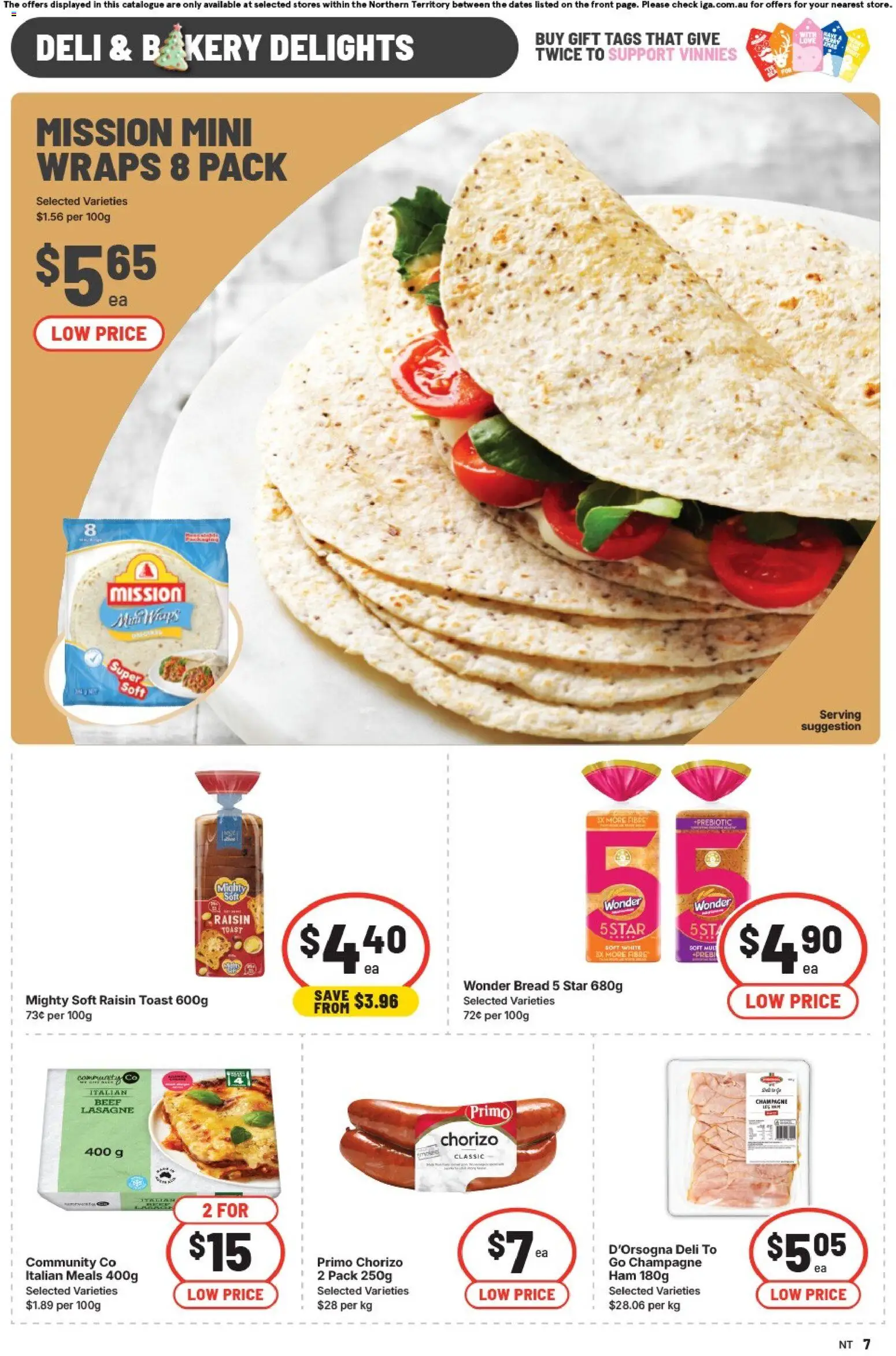 IGA catalogue - valid from 19.11.2025 | Page: 8 | Products: Bread, Ham, Beef