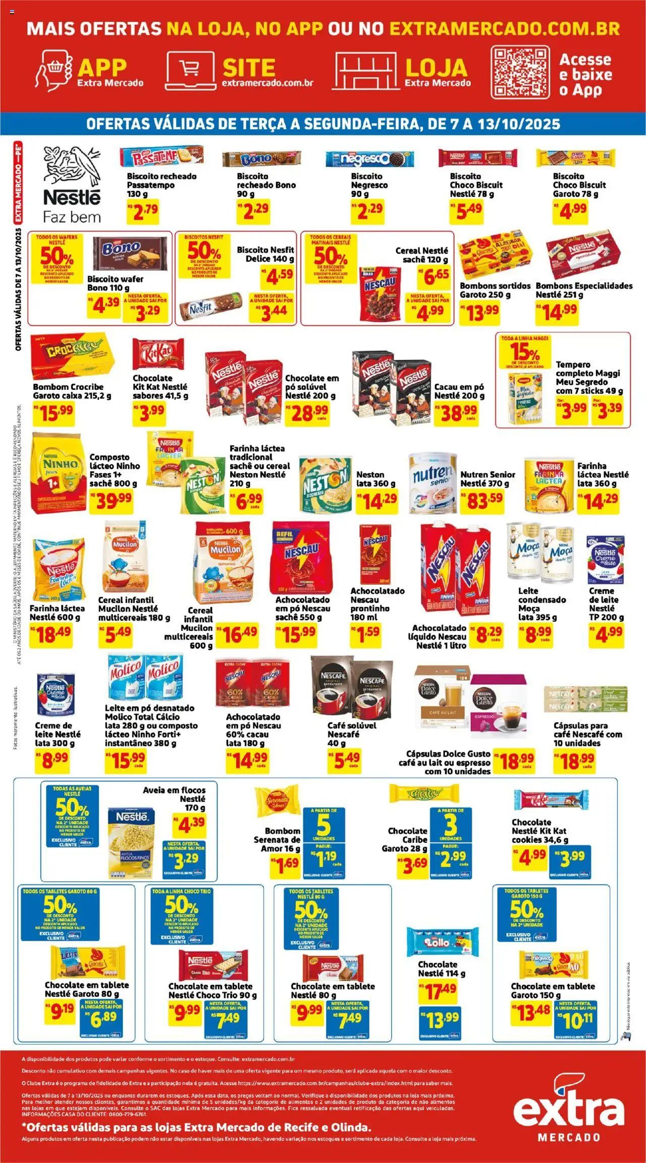 Extra Folheto - válido de 07.10.2025 | Página: 4 | Produtos: Biscoito, Leite, Flocos, Bombom
