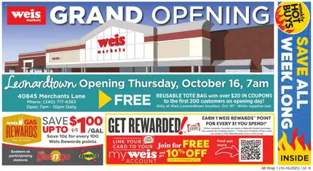 Preview of Weis weekly ads valid from 16.10.2025