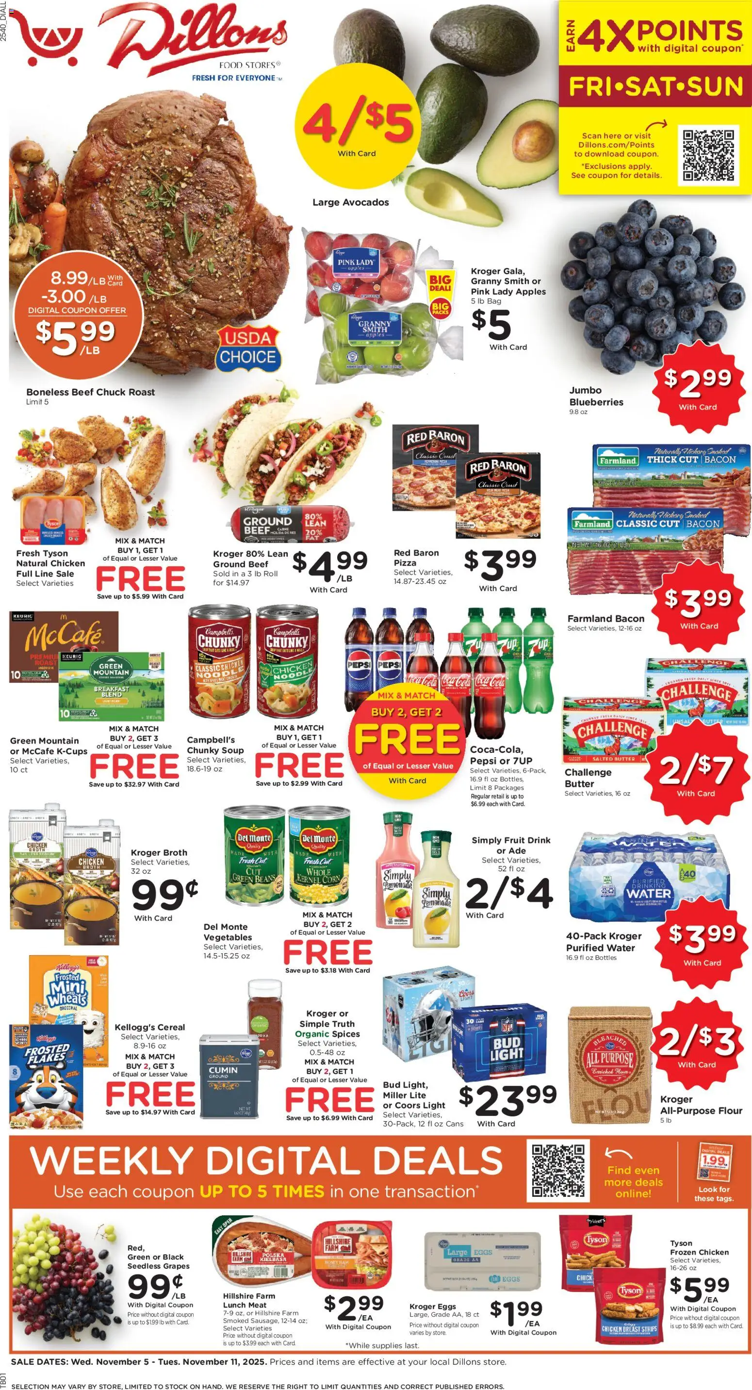 Dillons Weekly Ad - KS - valid from 05.11.2025 | Page: 1 | Products: Corn, Eggs, Apples, Vegetables