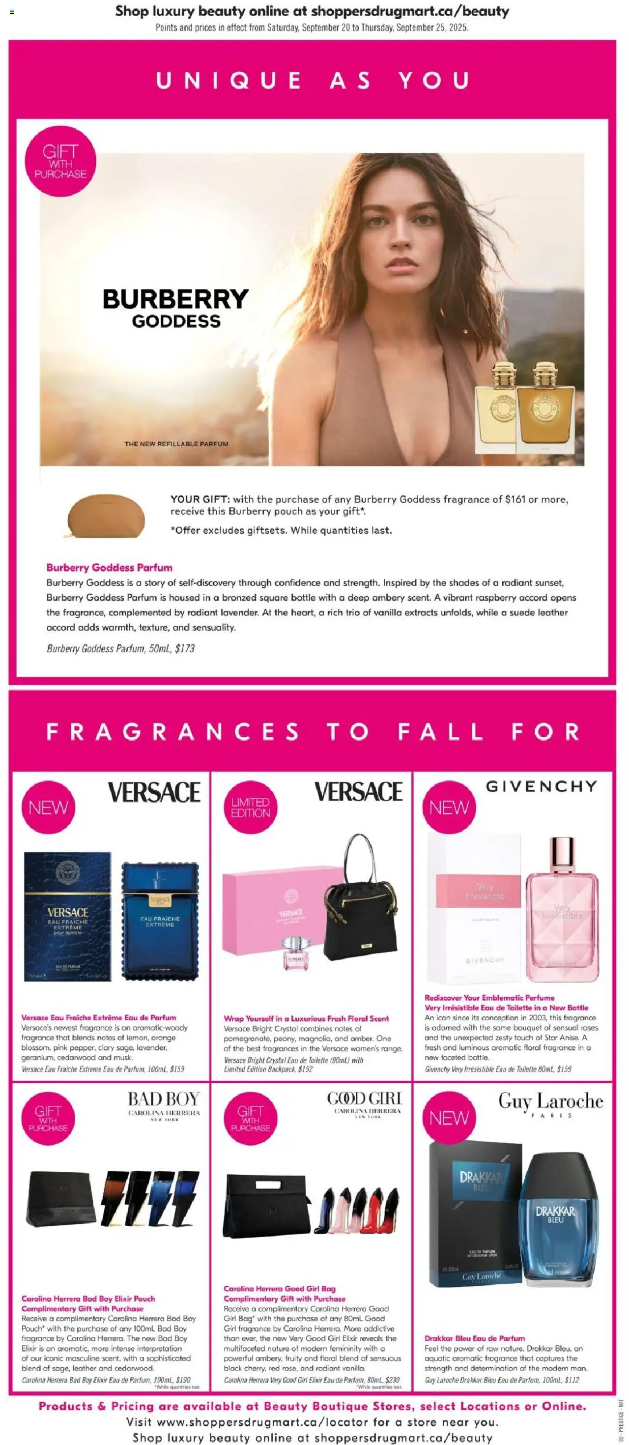 Shoppers flyer valid from 20.09.2025 | Page: 12 | Products: Perfume, Fragrance, Eau de toilette, Toilette