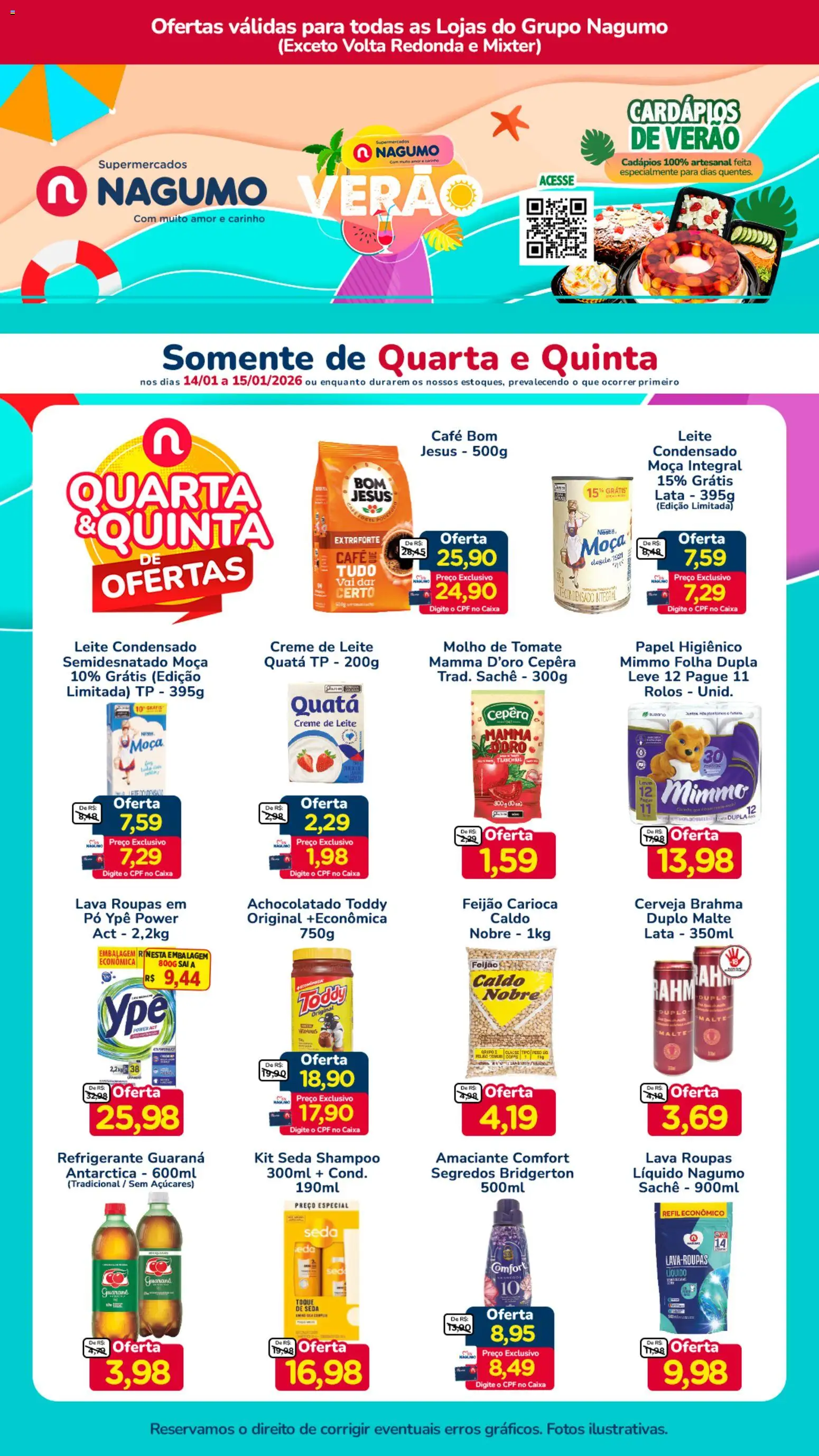 Nagumo Folheto - válido de 14.01.2026 | Página: 1 | Produtos: Molho de tomate, Roupas, Creme, Leite condensado