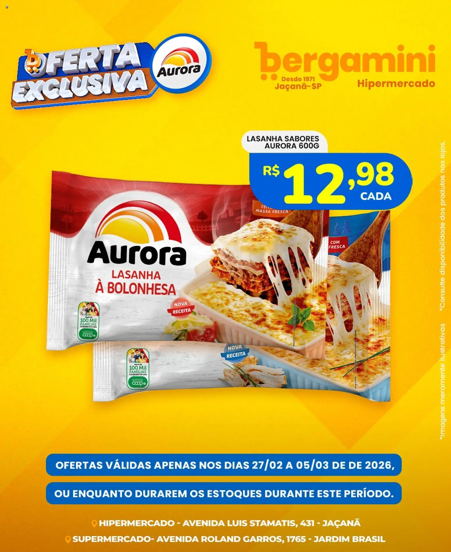 Supermercado Bergamini Folheto - válido de 27.02.2026 | Página: 6 | Produtos: Massa, Lasanha