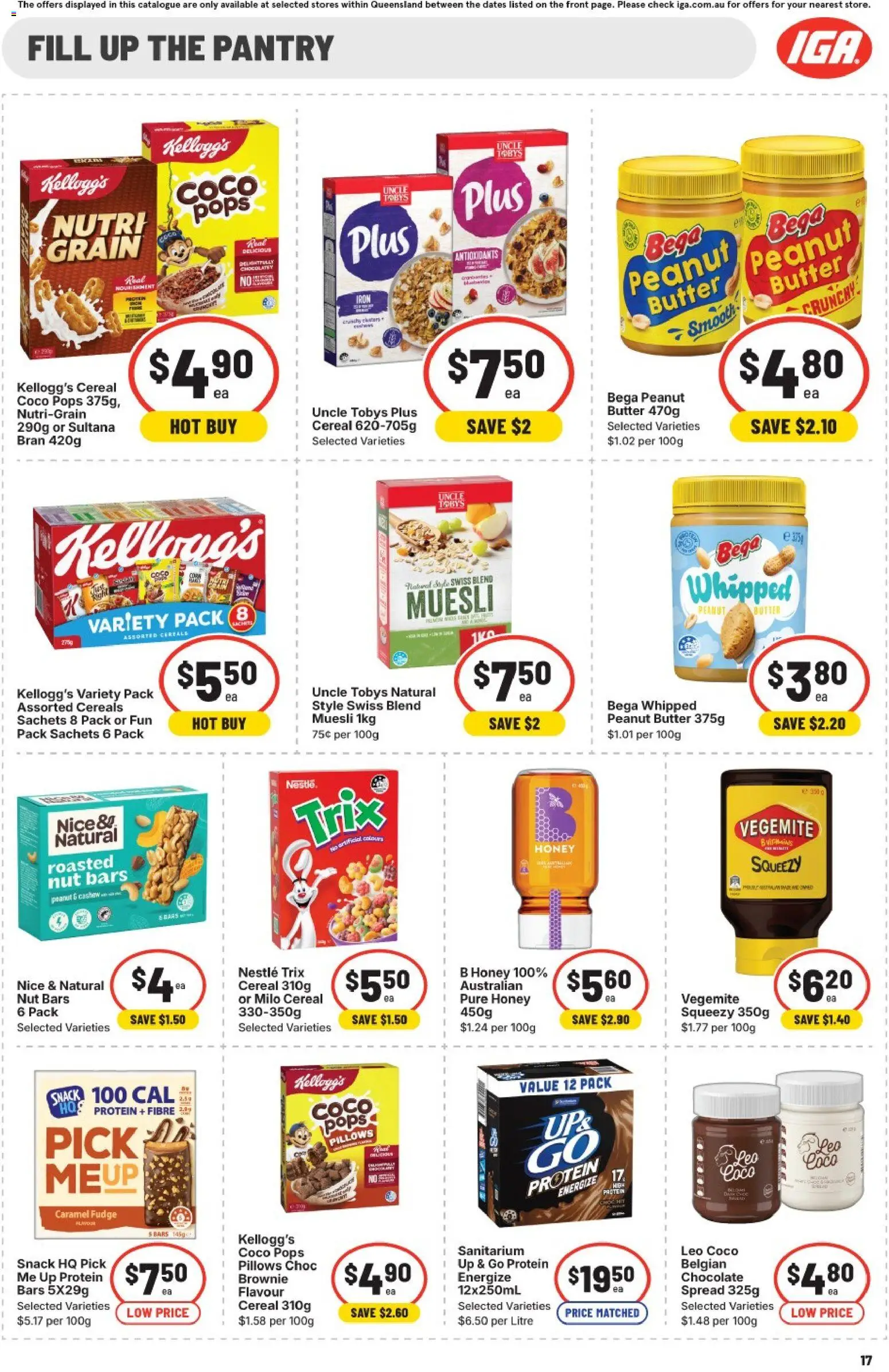 IGA catalogue - valid from 24.12.2025 | Page: 20 | Products: Honey, Cereal, Vegemite, Up & go