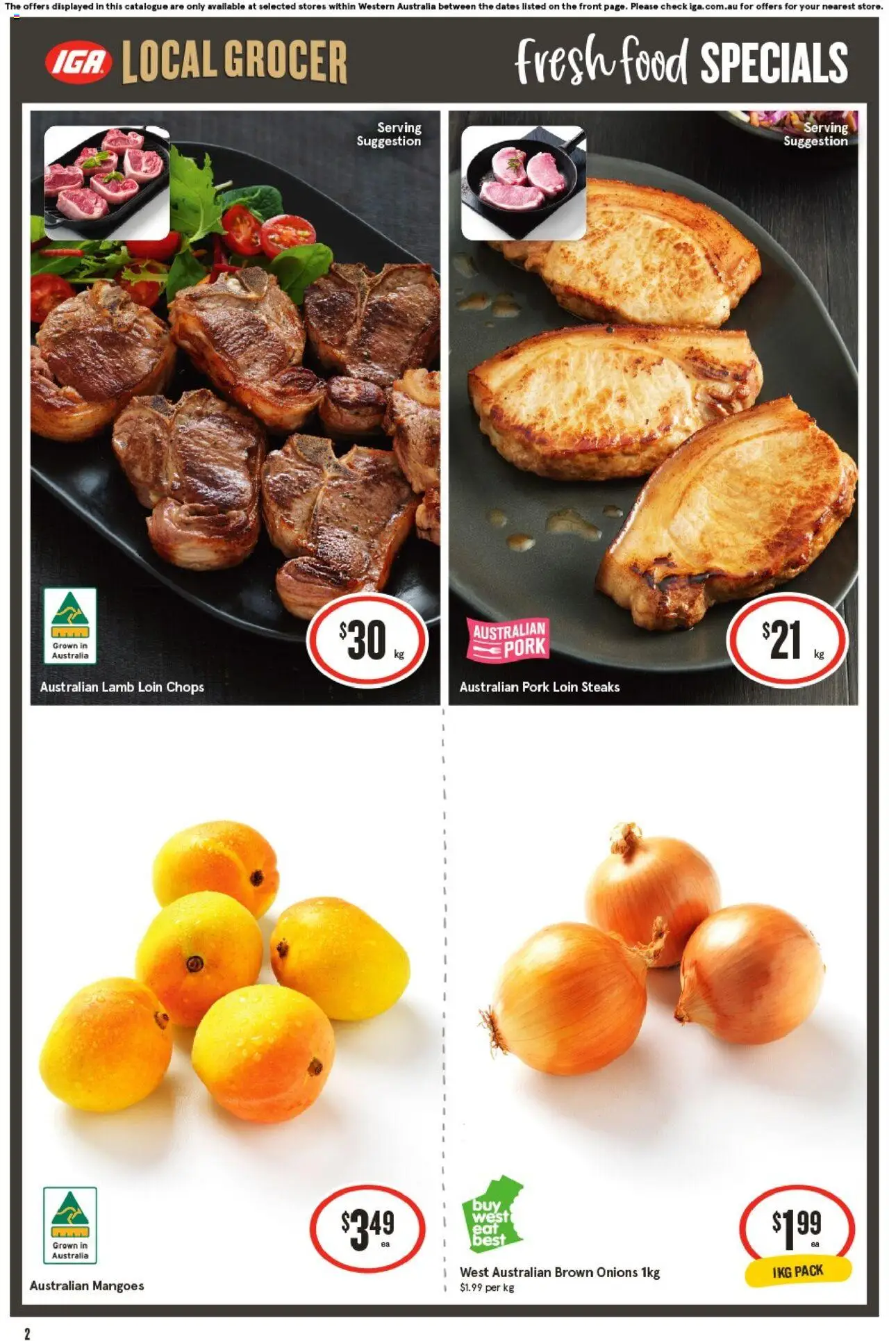 IGA catalogue - valid from 22.10.2025 | Page: 2 | Products: Pork, Lamb, Onions