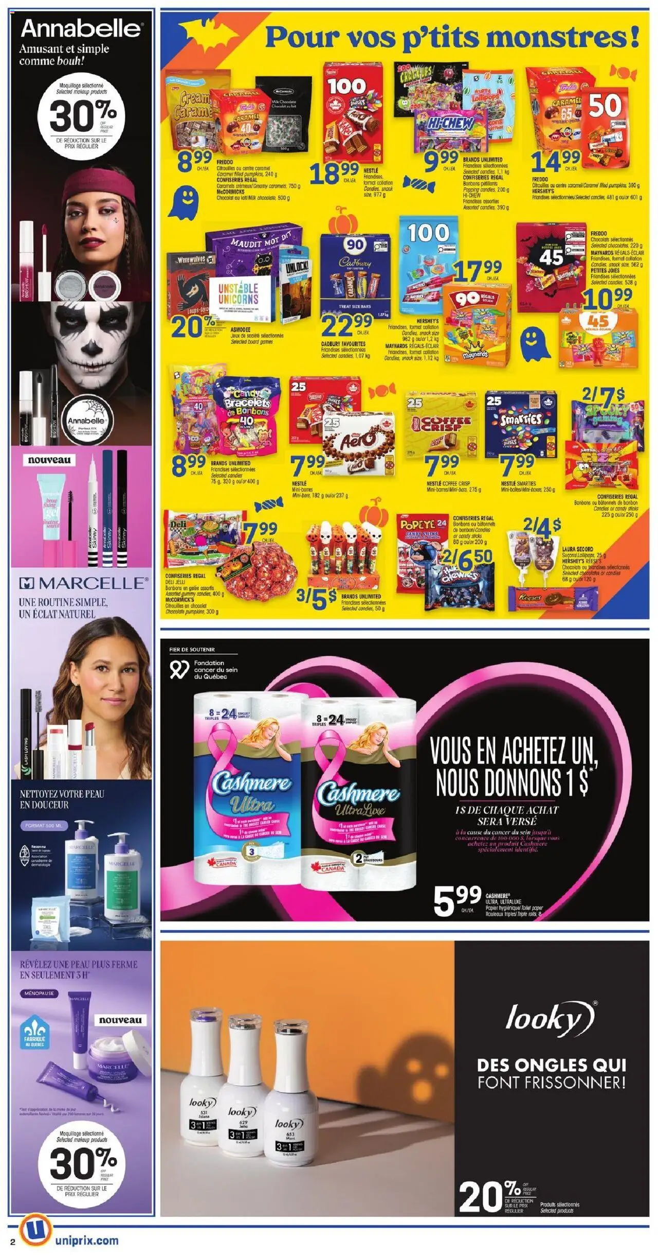Uniprix flyer valid from 23.10.2025 | Page: 2 | Products: Candies, Milk, Coffee, Chocolate