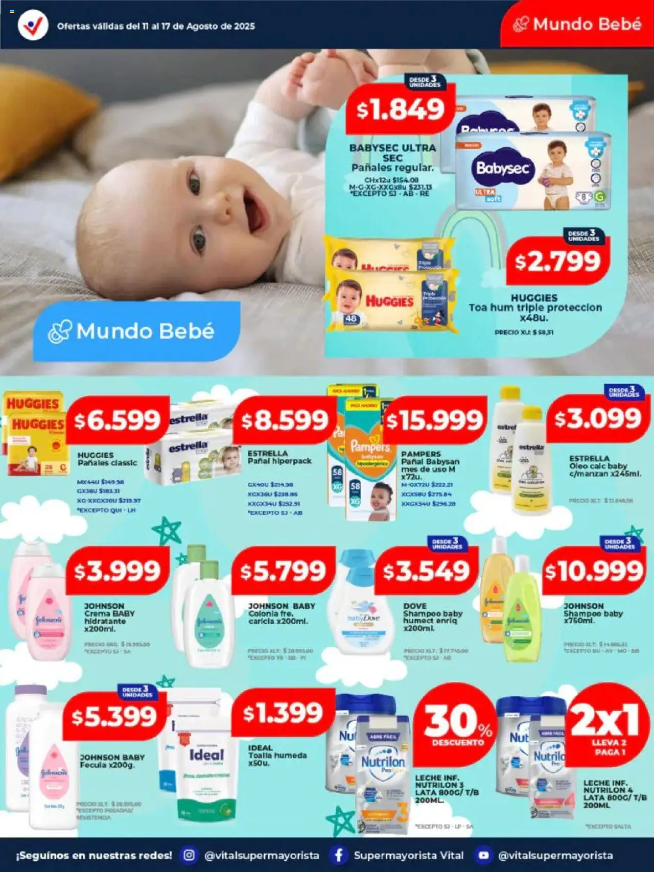 Vital ofertas │ válido desde el 11.08.2025 | Página: 5 | Productos: Shampoo, Leche, Pañales, Crema