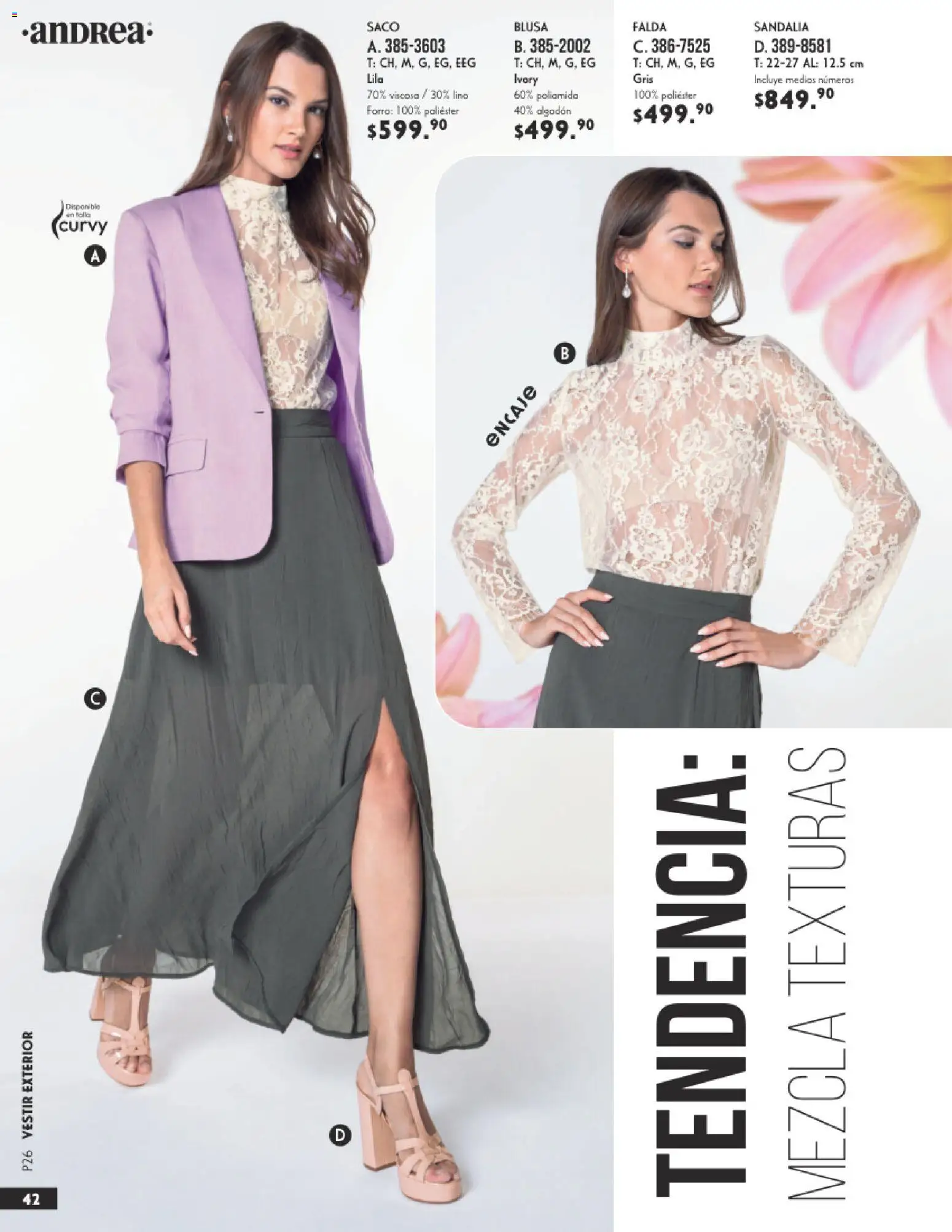 Nuevas ofertas de Andrea válidas en toda la República Mexicana desde el 25.01.2026. ¡Encuentra las mejores ofertas en Andrea catálogo Vestir! | Página: 42 | Productos: Blusa, Algodón, Falda