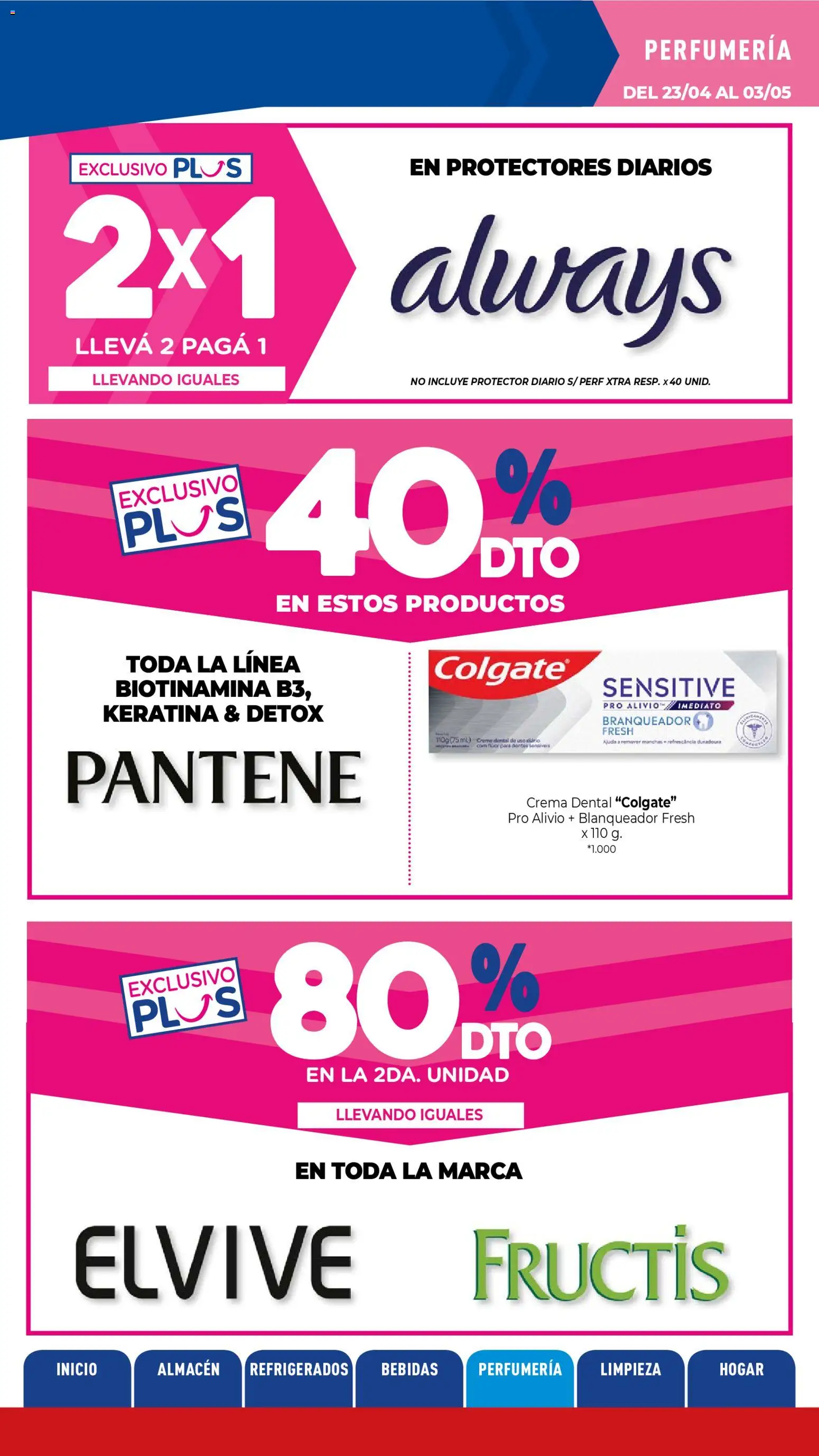 La Anonima catálogo │ válido desde el 23.04.2026 | Página: 27 | Productos: Protectores diarios, Crema