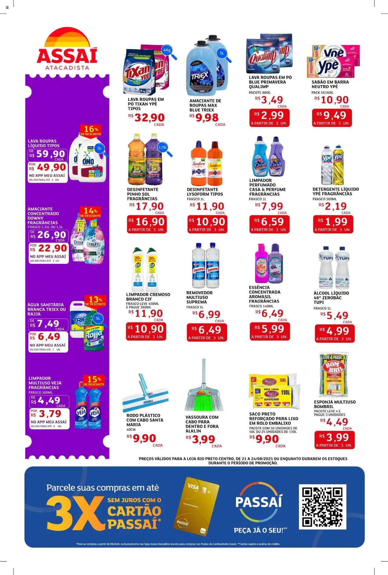 Assaí Atacadista Folheto - válido de 21.08.2025 | Página: 2 | Produtos: Sabão em barra, Pó, Cabo, Água sanitária