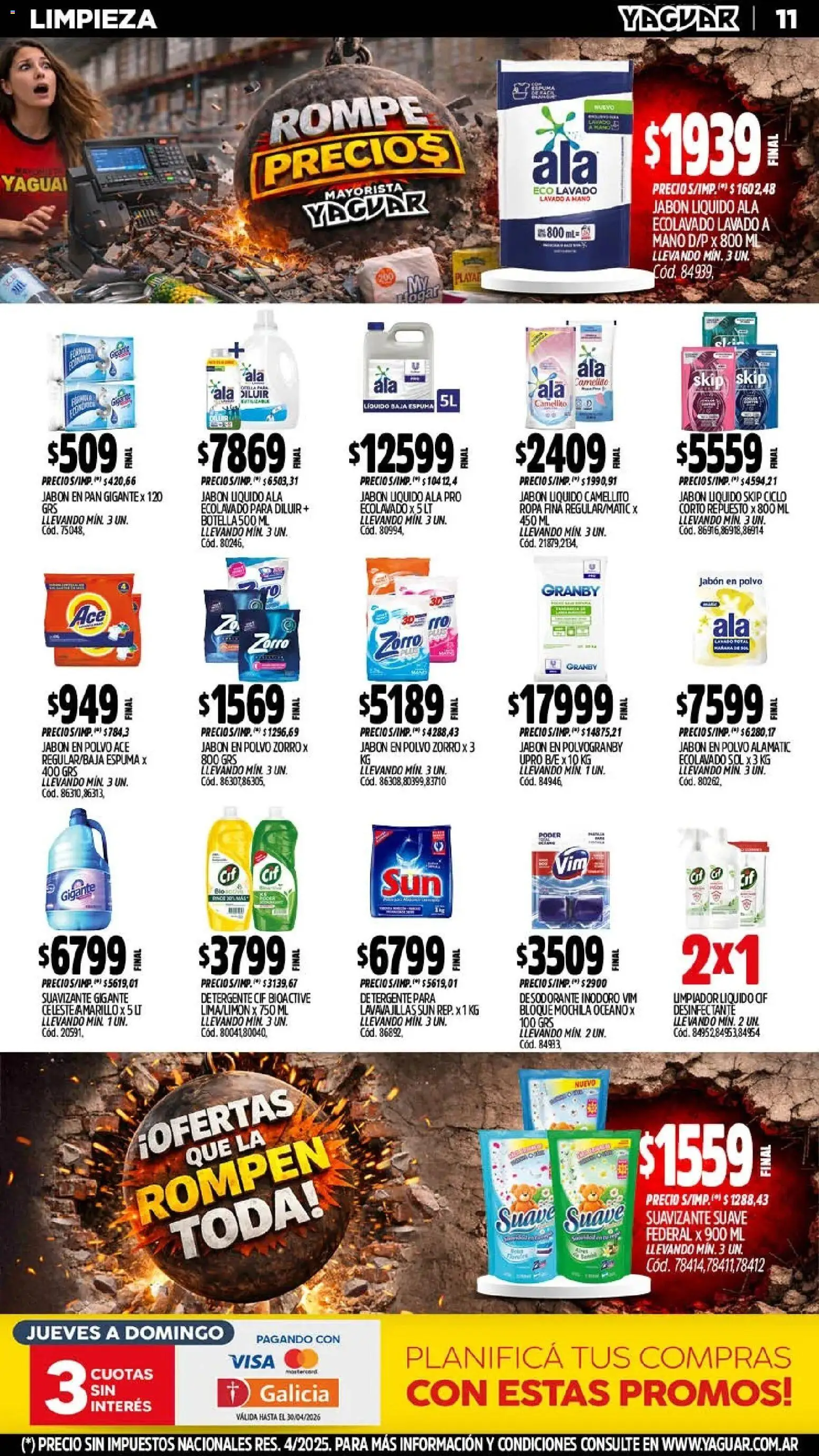Yaguar - Oferta Semanal General Roca │ válido desde el 06.04.2026 | Página: 12 | Productos: Inodoro, Polvo, Desodorante, Detergente