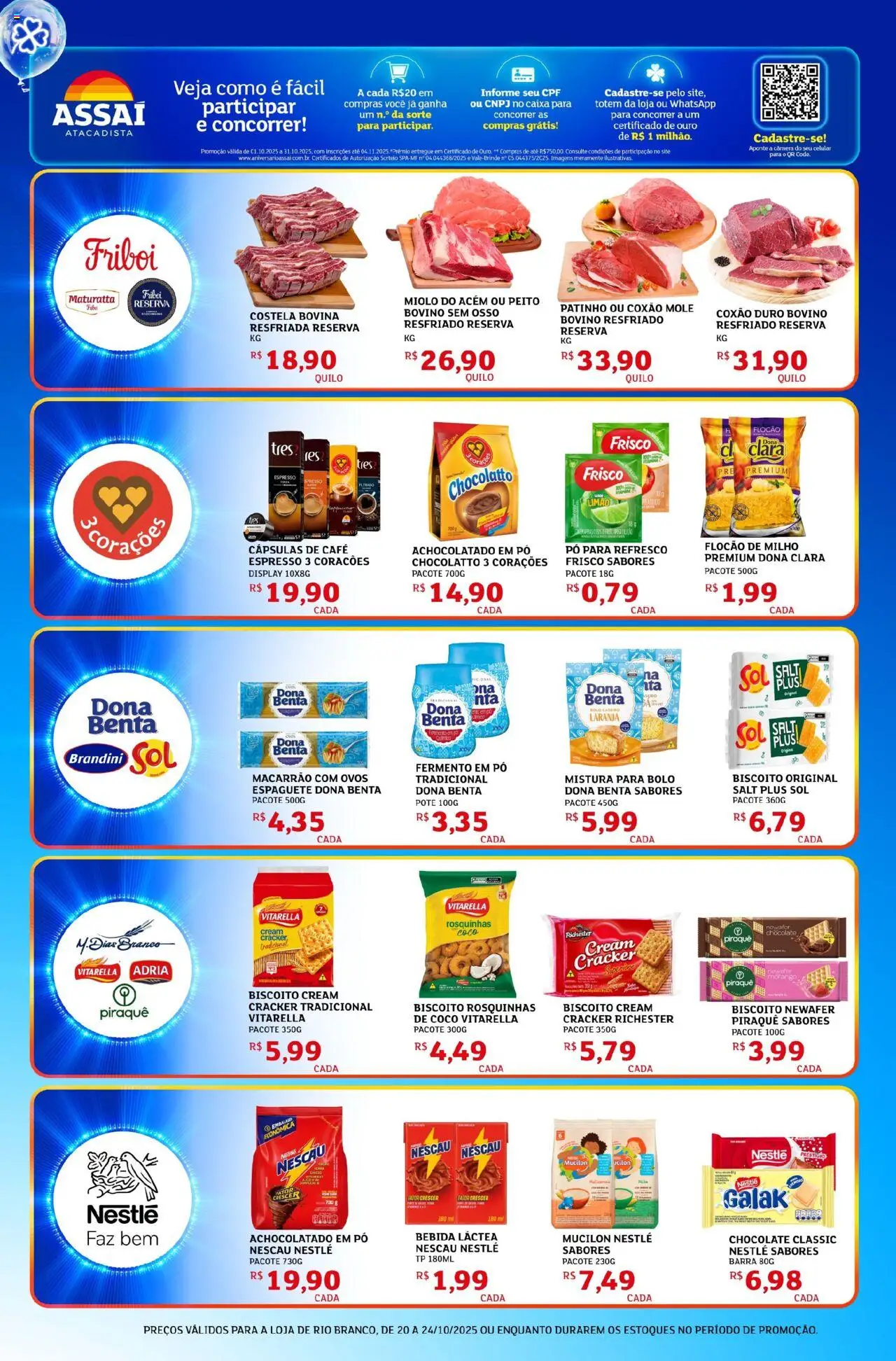 Assaí Atacadista Folheto - válido de 20.10.2025 | Página: 3 | Produtos: Nescau, Caixa, Chocolate, Cálcio