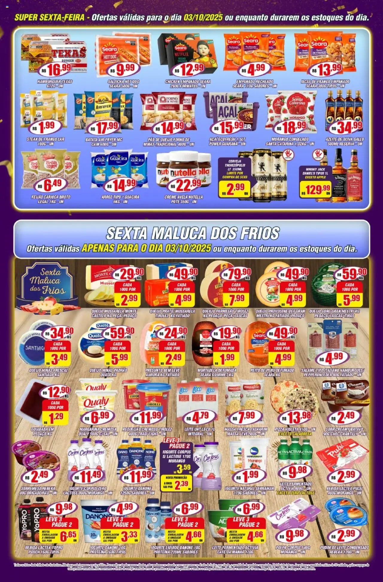 Violeta Supermercados Folheto - válido de 30.09.2025 | Página: 4 | Produtos: Feijão, Leite, Iogurte, Provolone