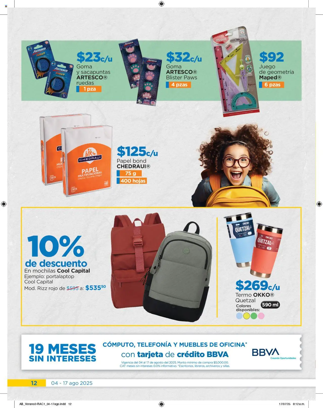 Nuevas ofertas de Chedraui válidas en toda la República Mexicana desde el 04.08.2025. ¡Encuentra las mejores ofertas en Chedraui folleto! | Página: 12 | Productos: Sacapuntas, Juego, Termo
