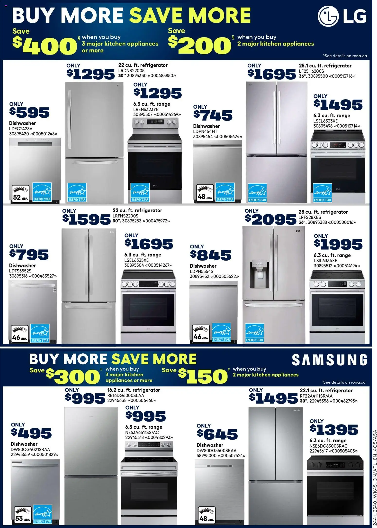 Rona flyer valid from 04.12.2025 | Page: 11 | Products: Refrigerator, Dishwasher